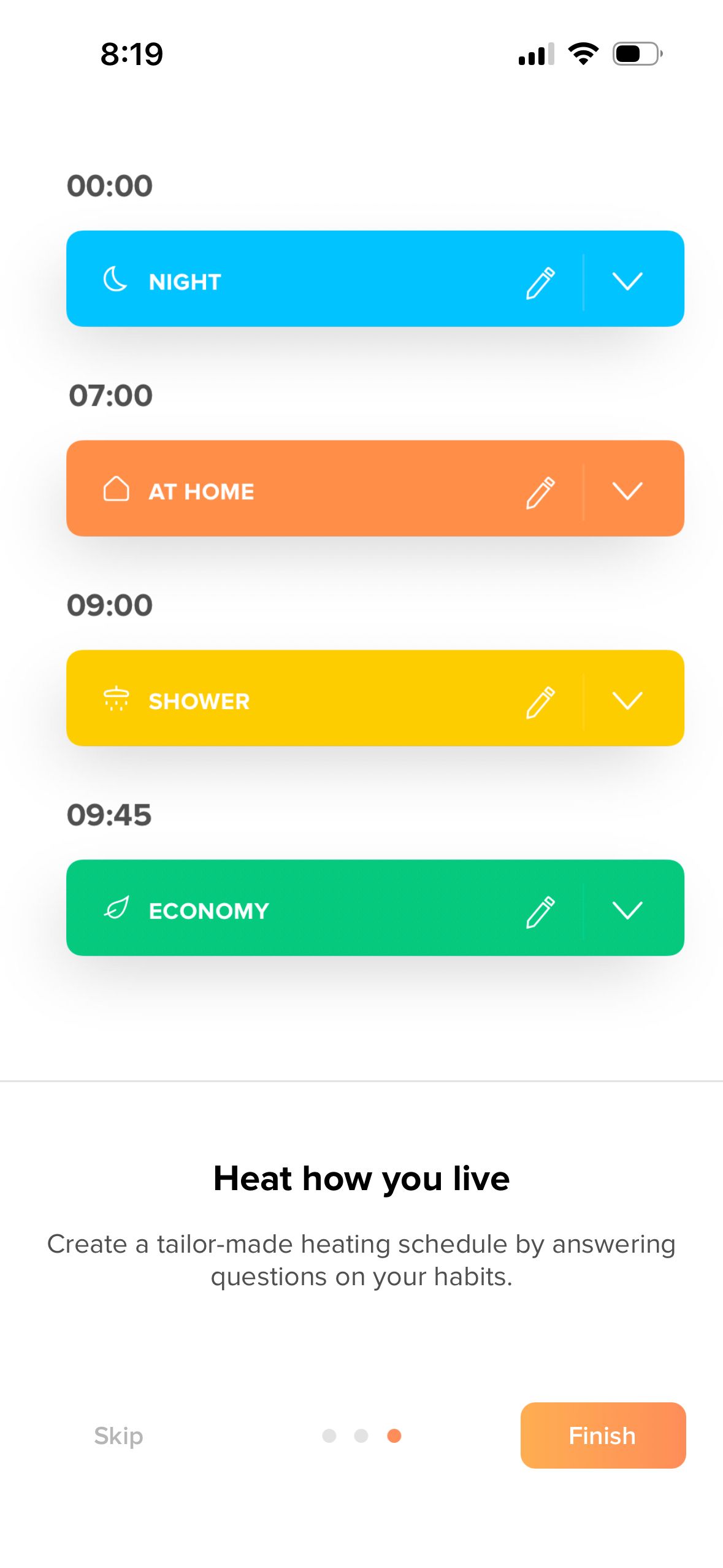 schedule (Intuis Connect Netatmo)