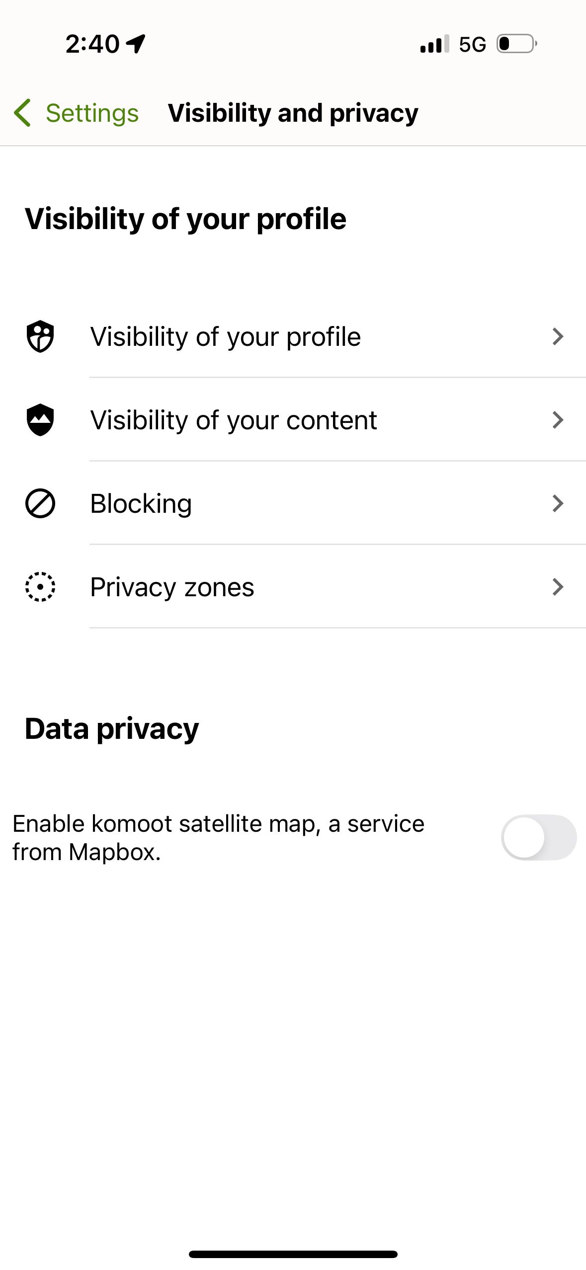 settings (Komoot)