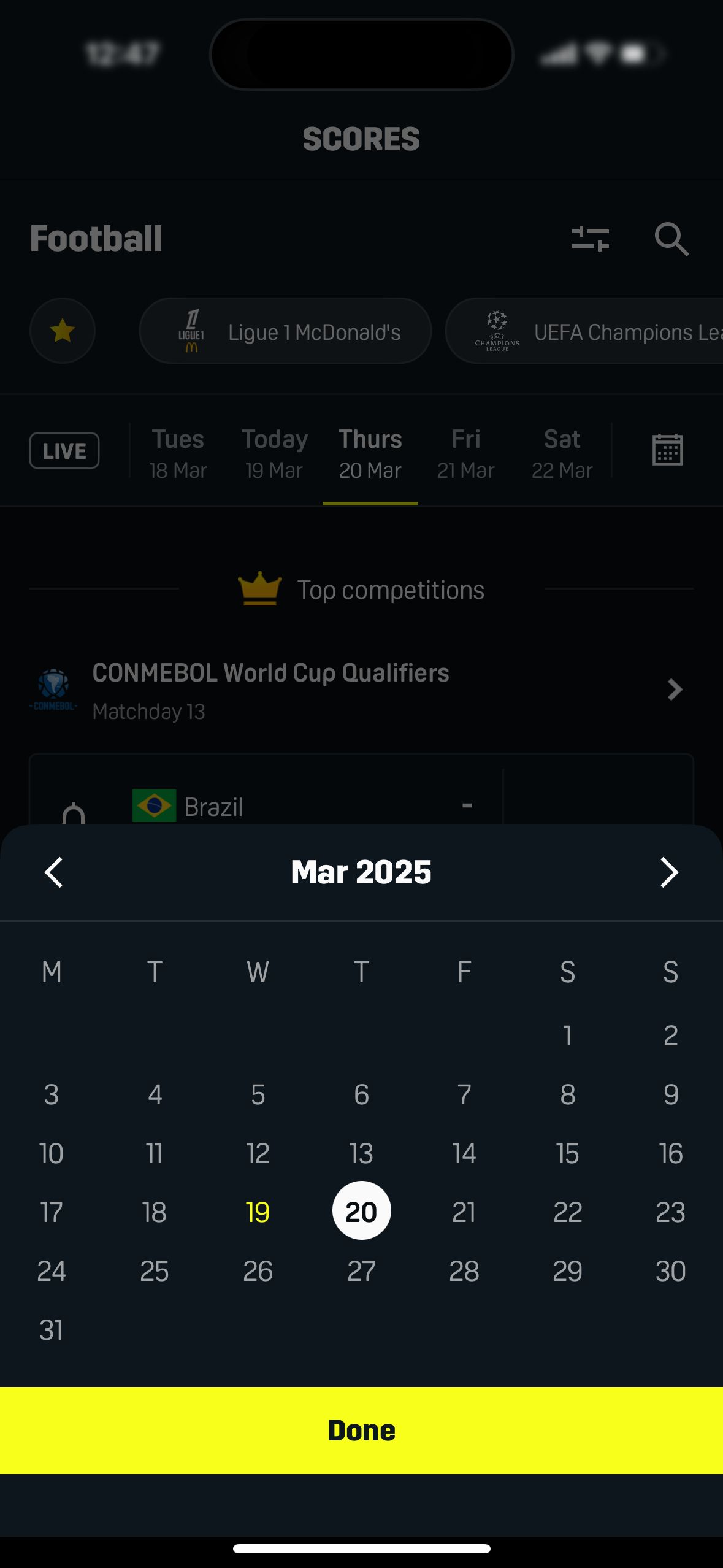 calendar (Dazn)