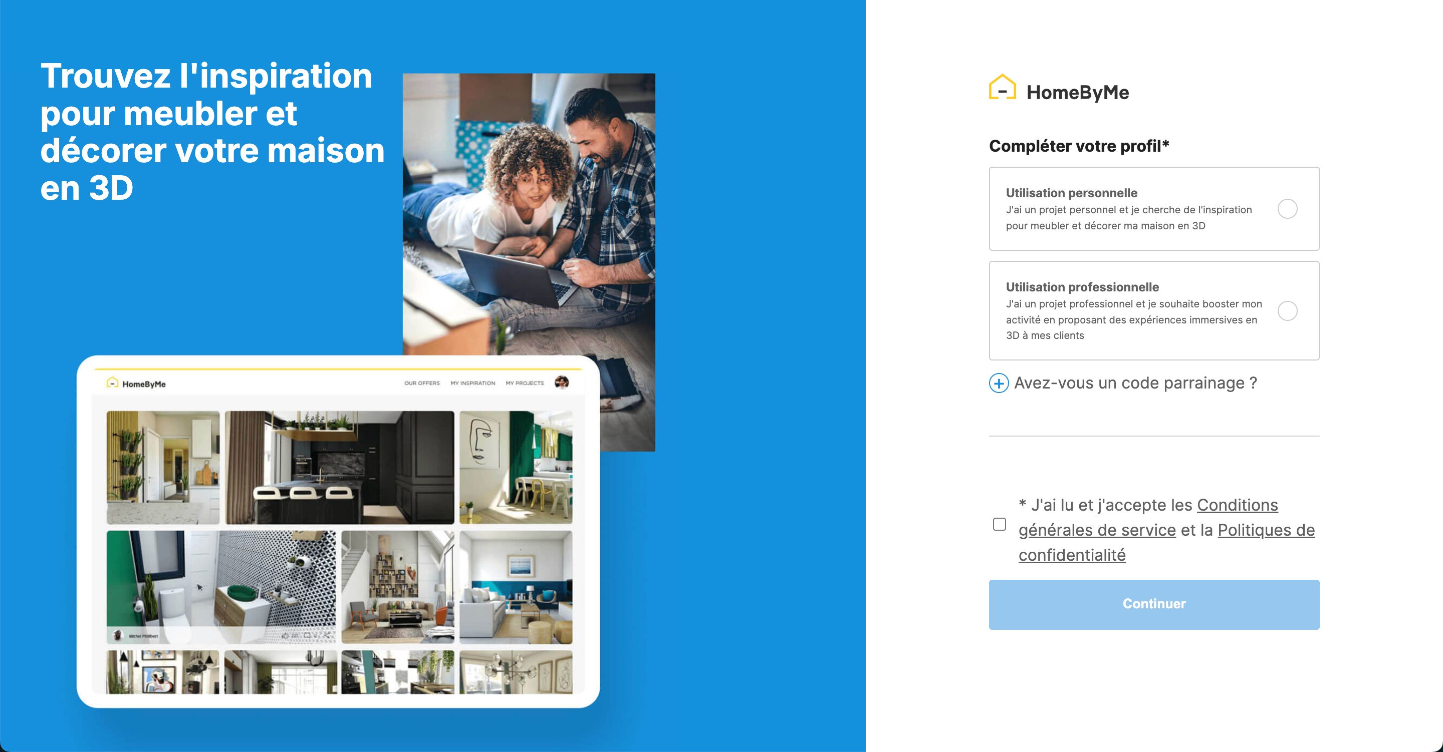 registration (HomeByMe)