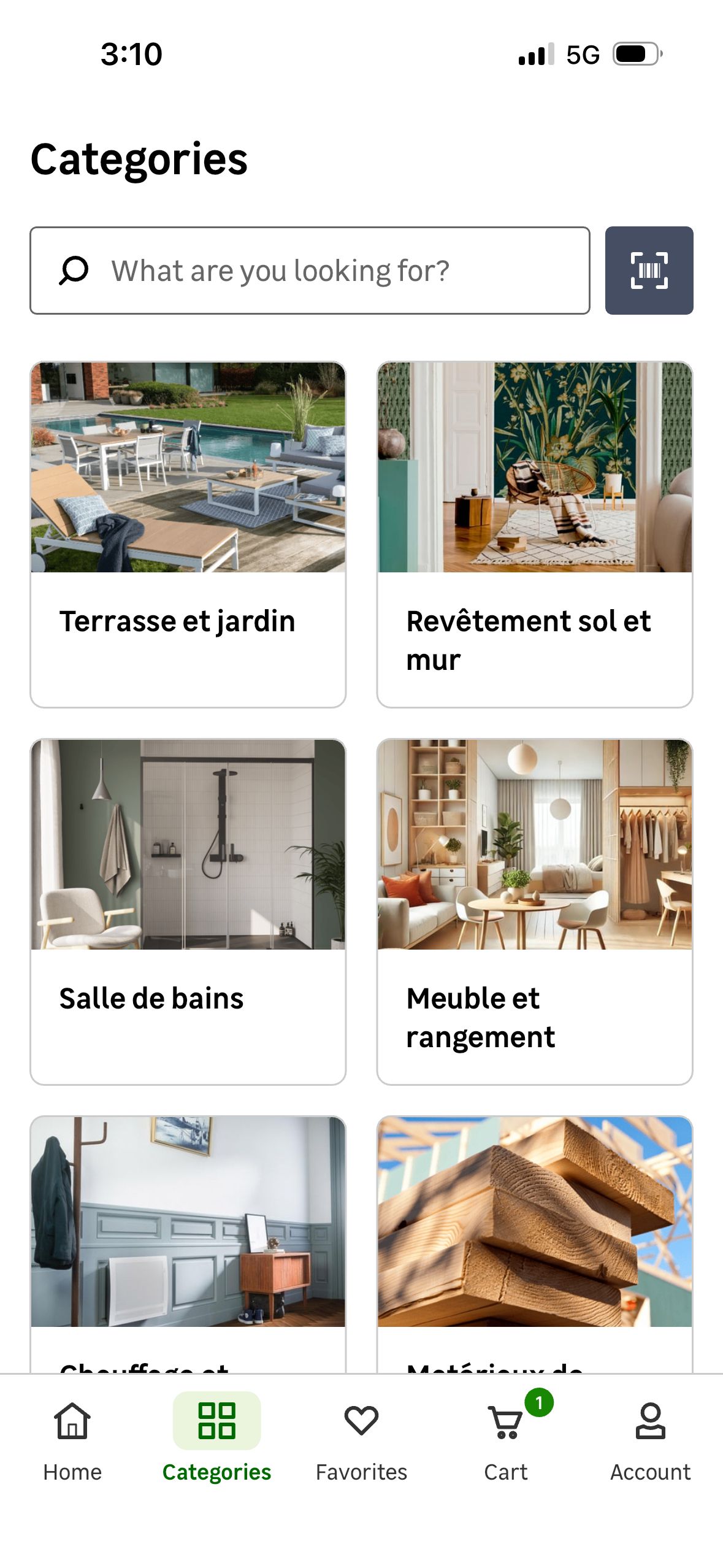 category screen (Leroy Merlin)