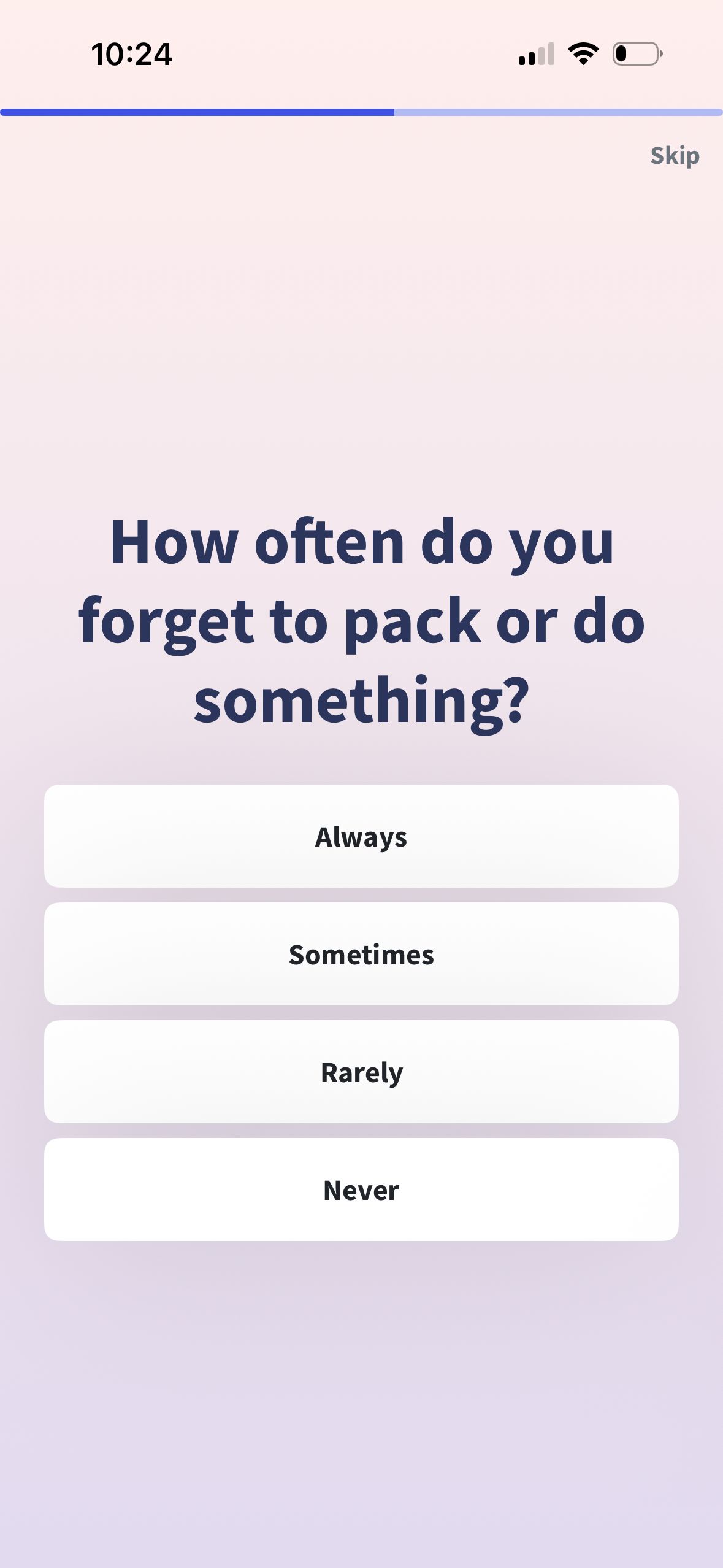 Questionnaire (Wanderlog)