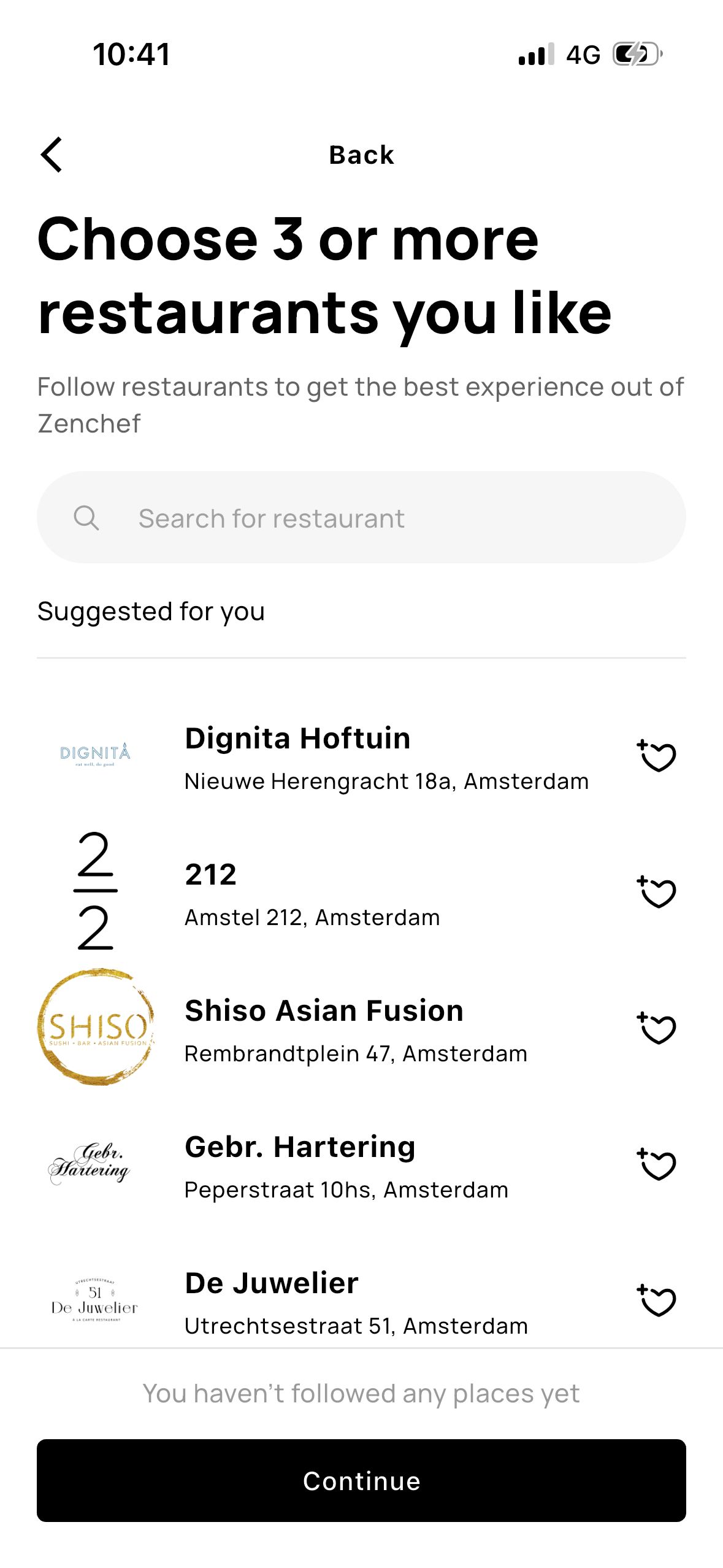 Restaurant Selection (Zenchef)
