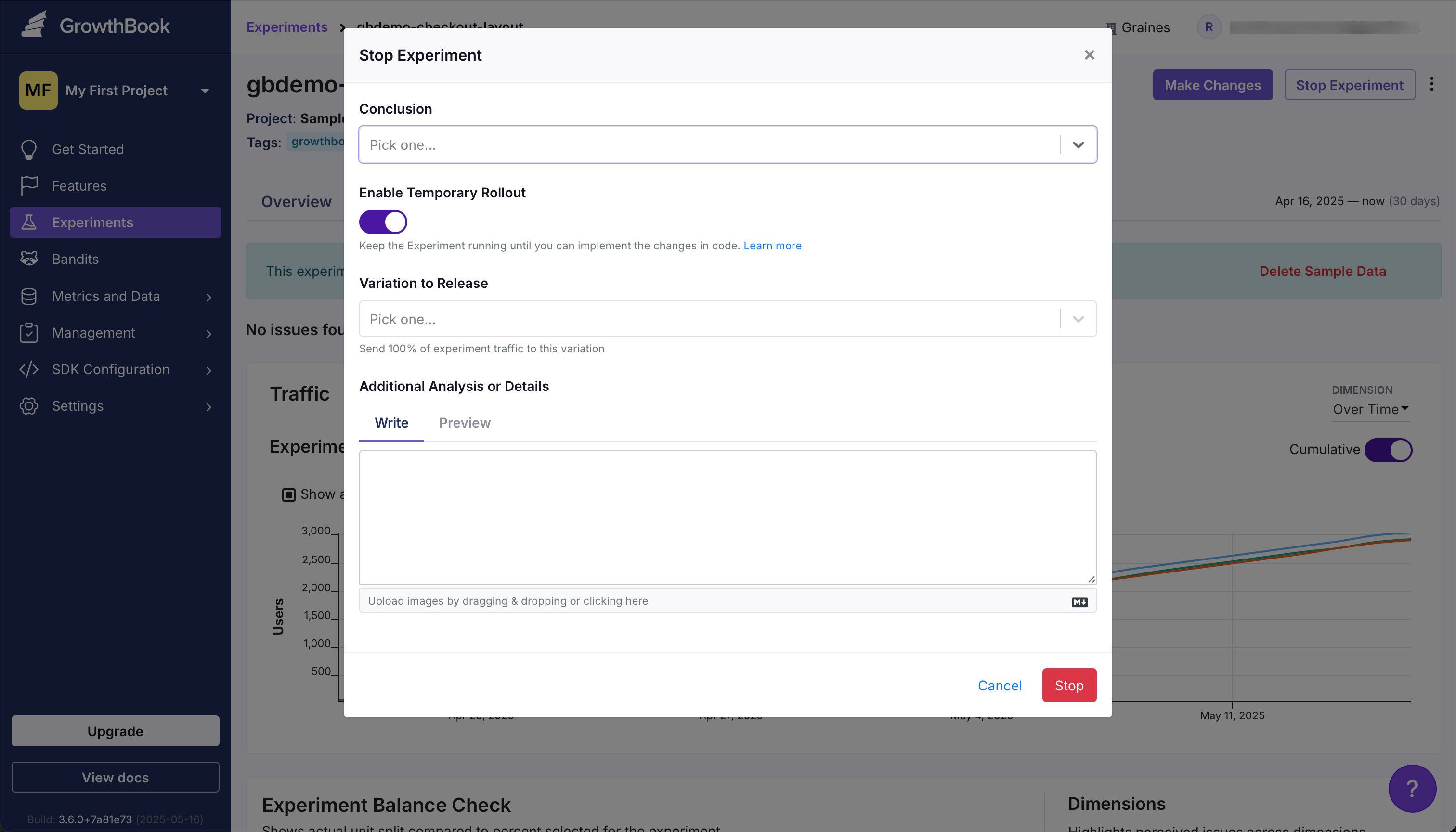 modal (Growthbook)