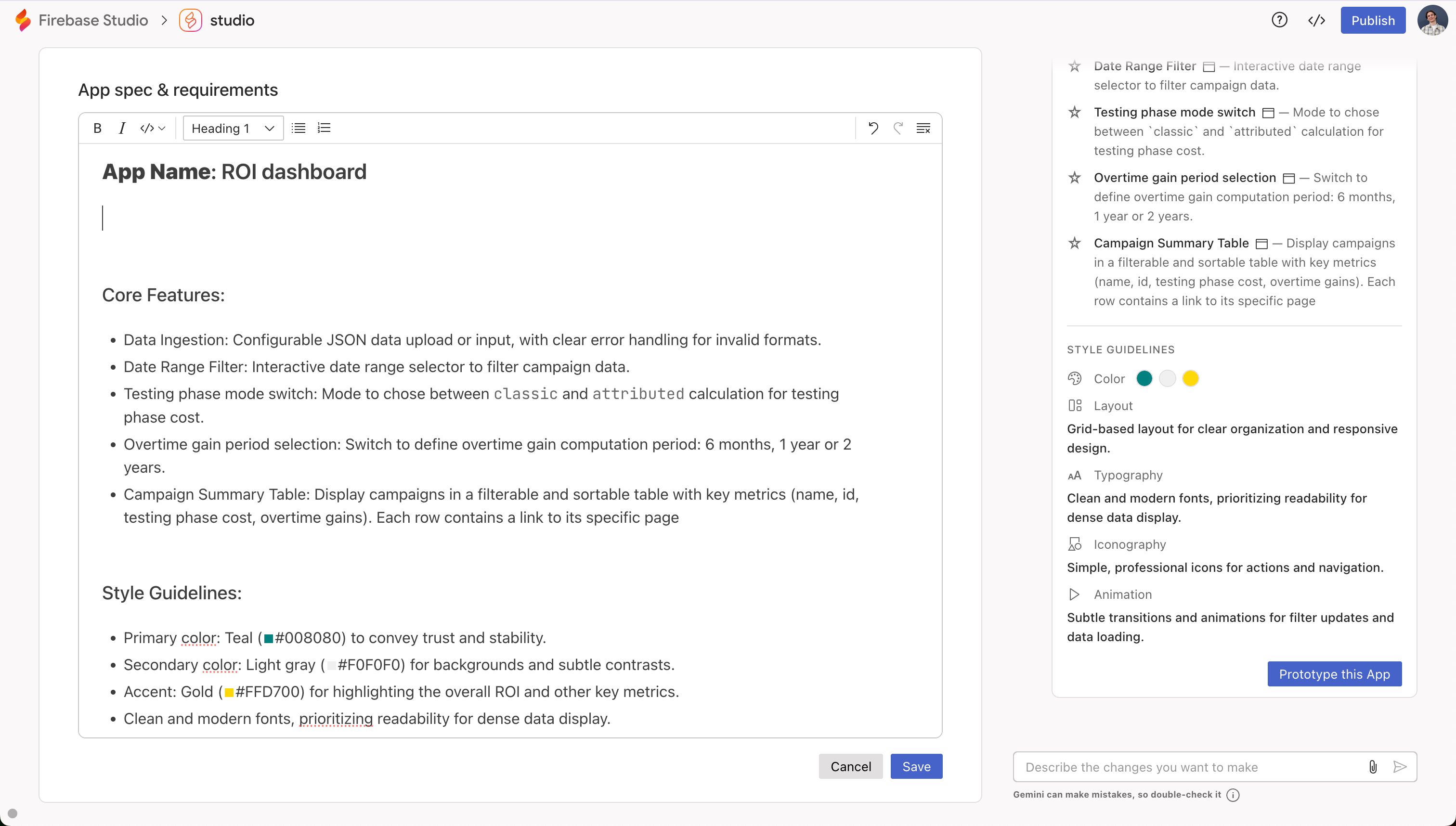 Text Editor (Firebase Studio)
