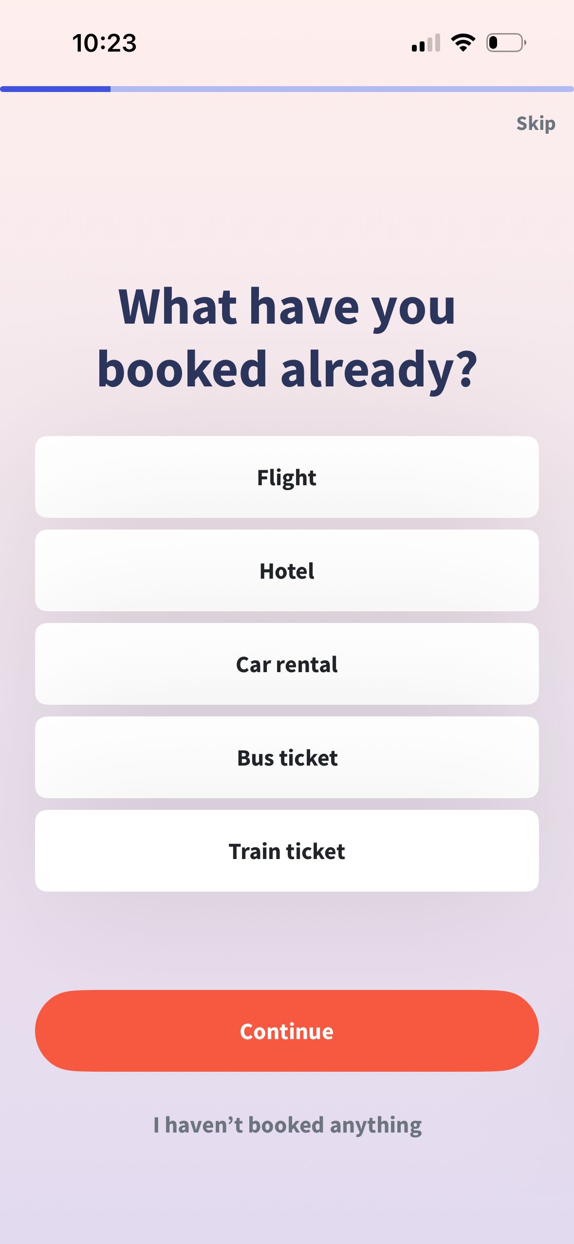 Onboarding (Wanderlog)