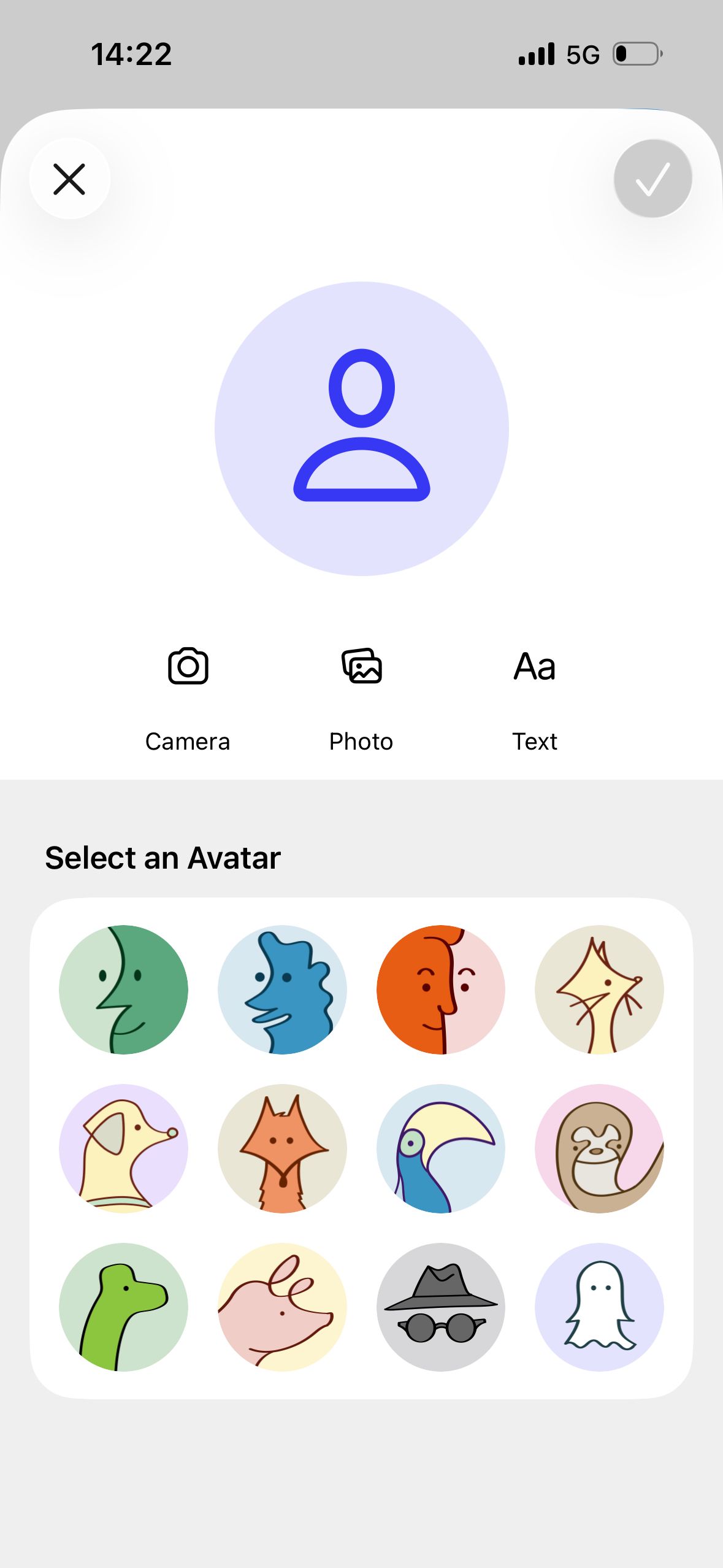 avatar selection (Signal)