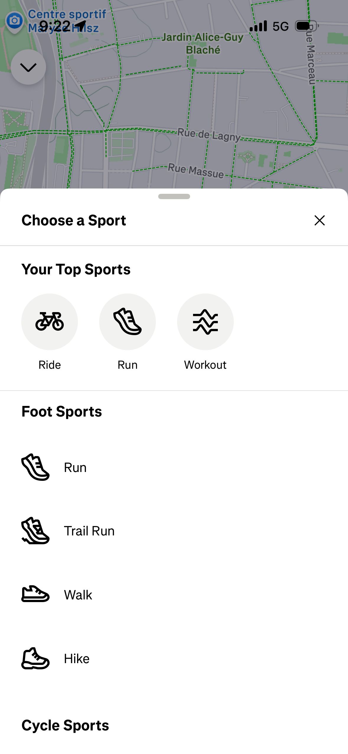 modal (Strava)