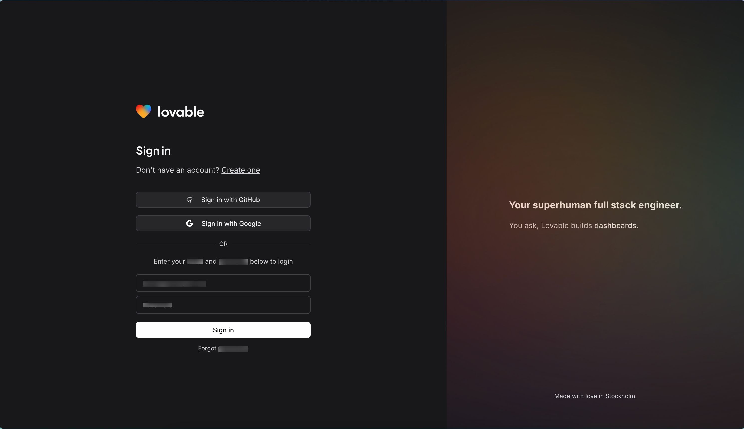 login (Lovable)