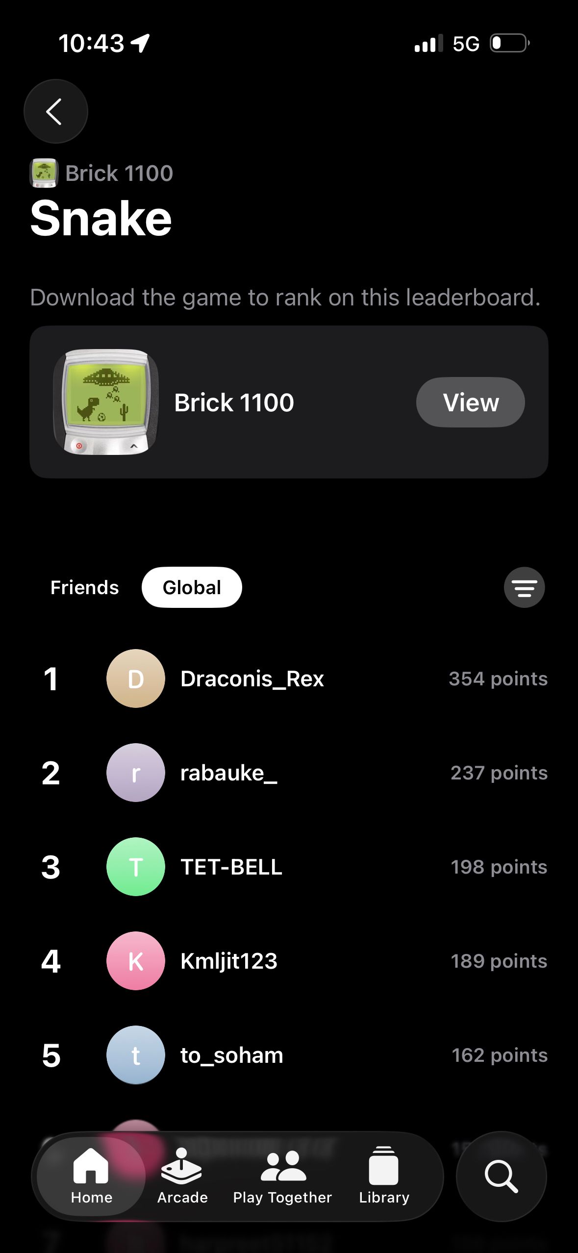Leaderboard (Apple Games iOS26)