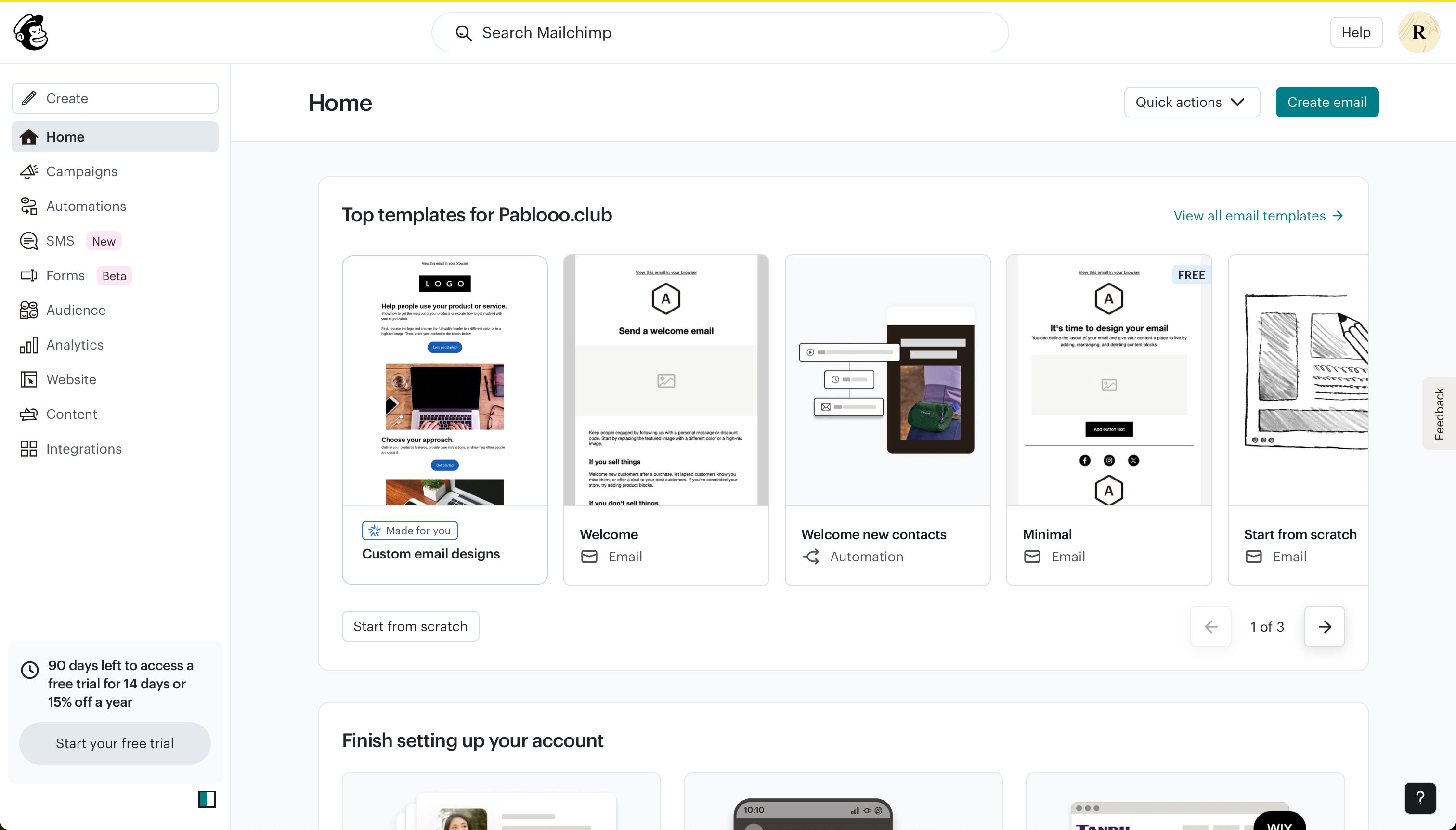 dashboard (Mailchimp)