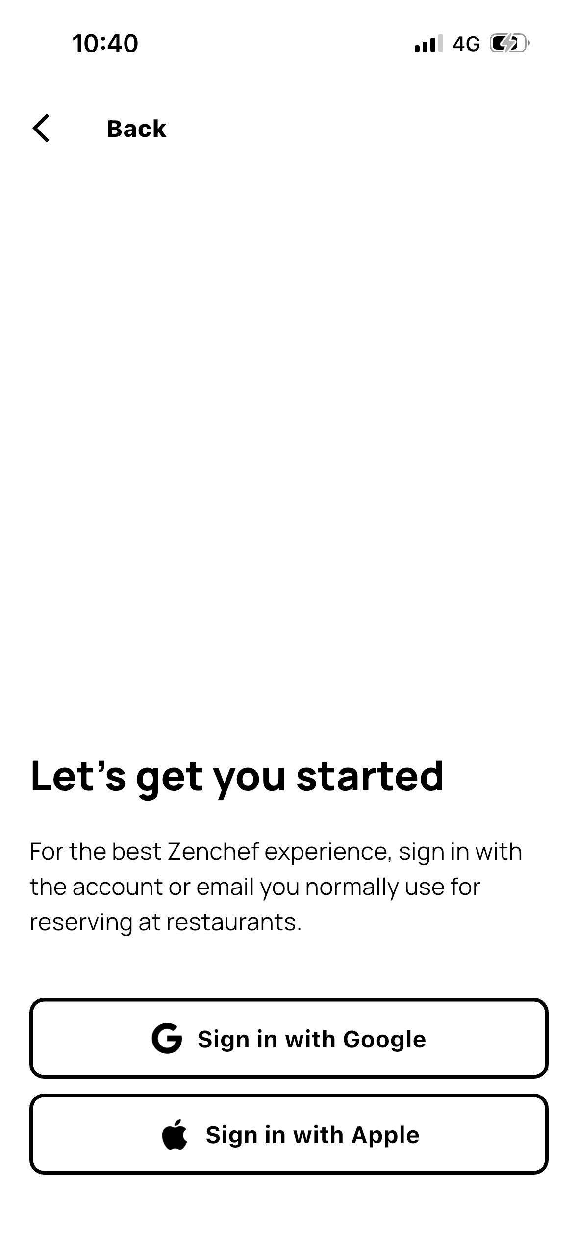 login (Zenchef)