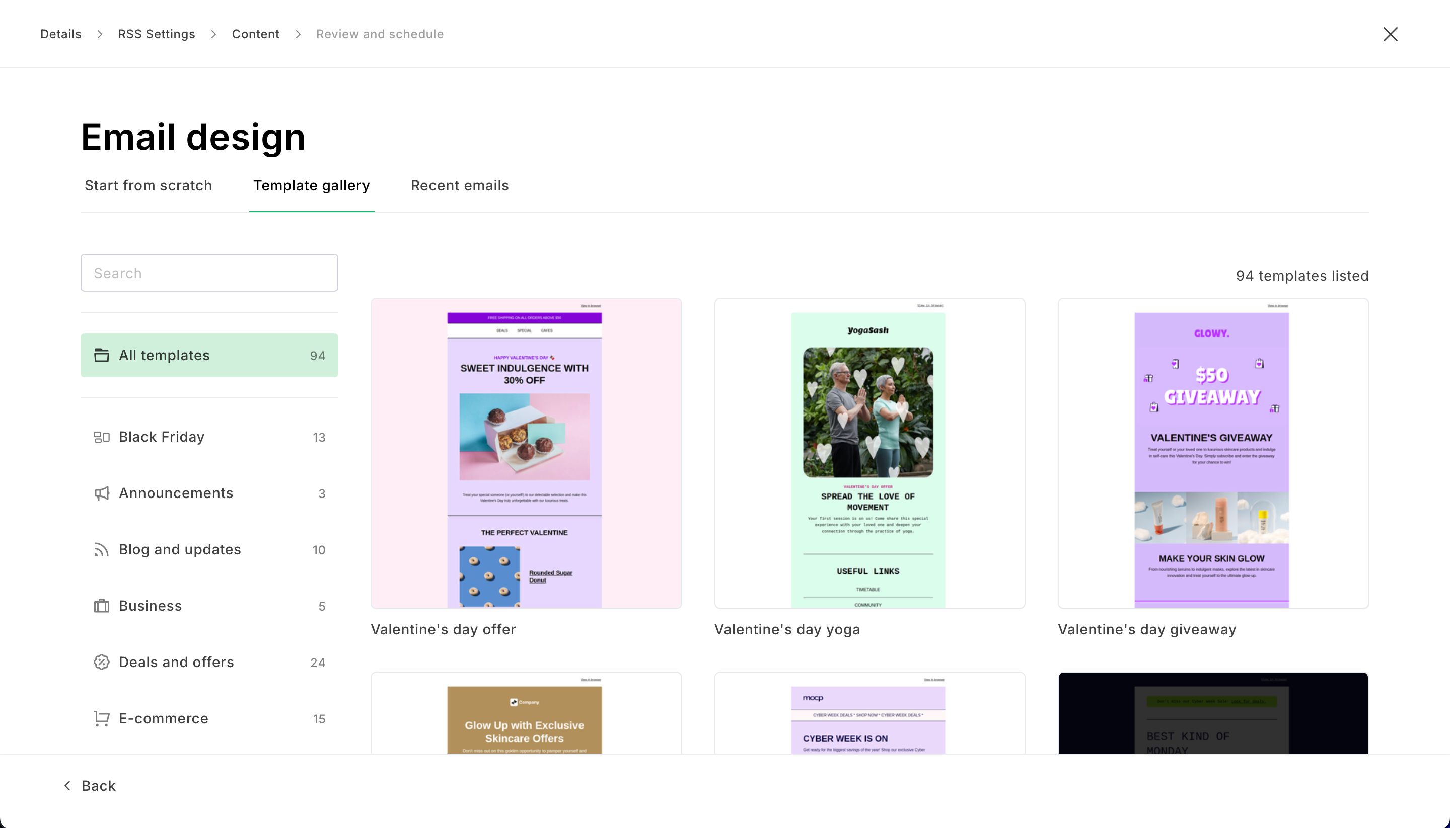 Template Gallery (MailerLite)