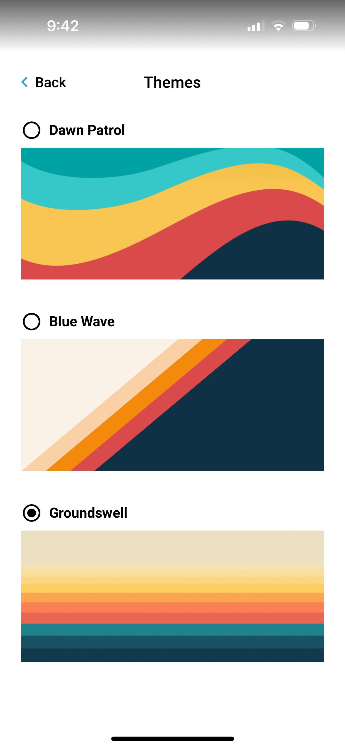 Theme Selection (Surf)