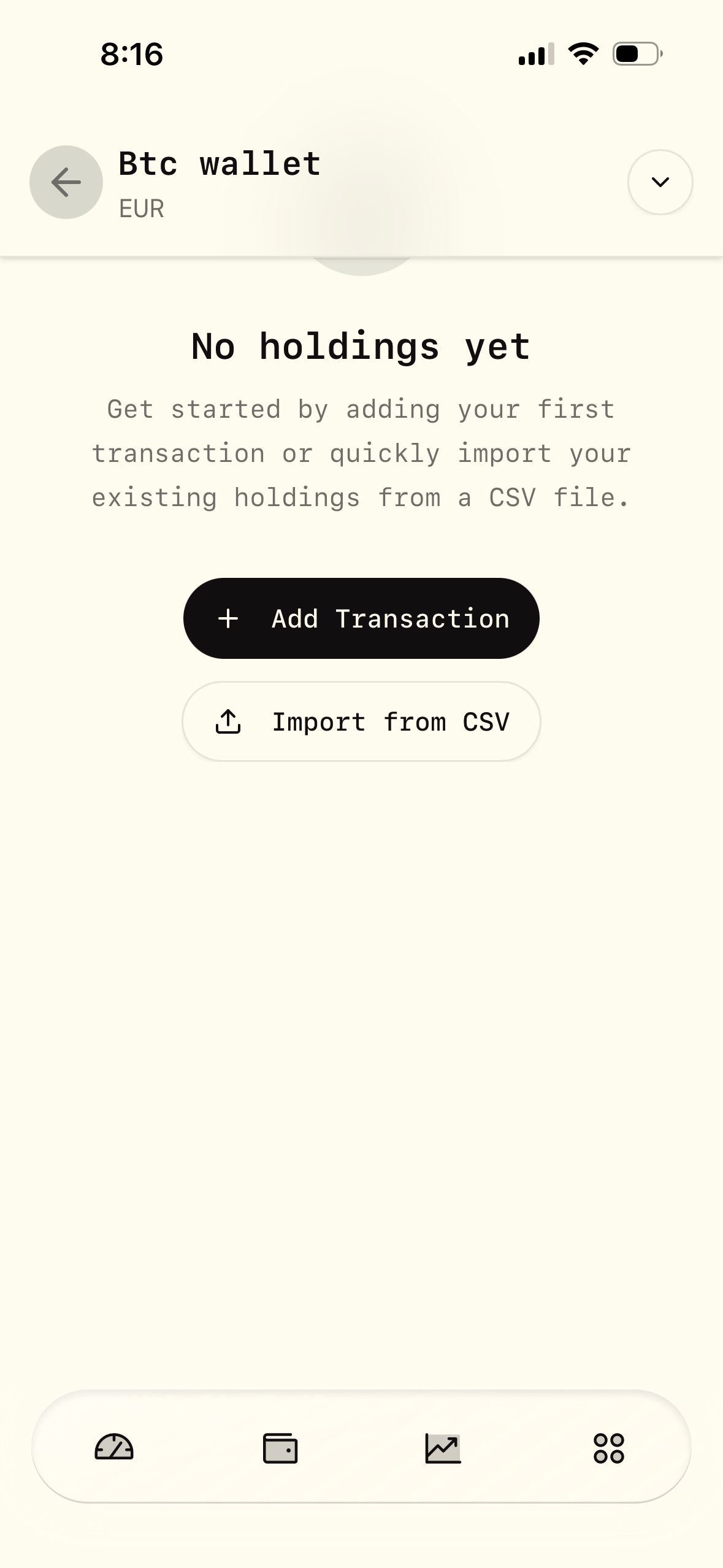 Empty State (Wealthfolio)