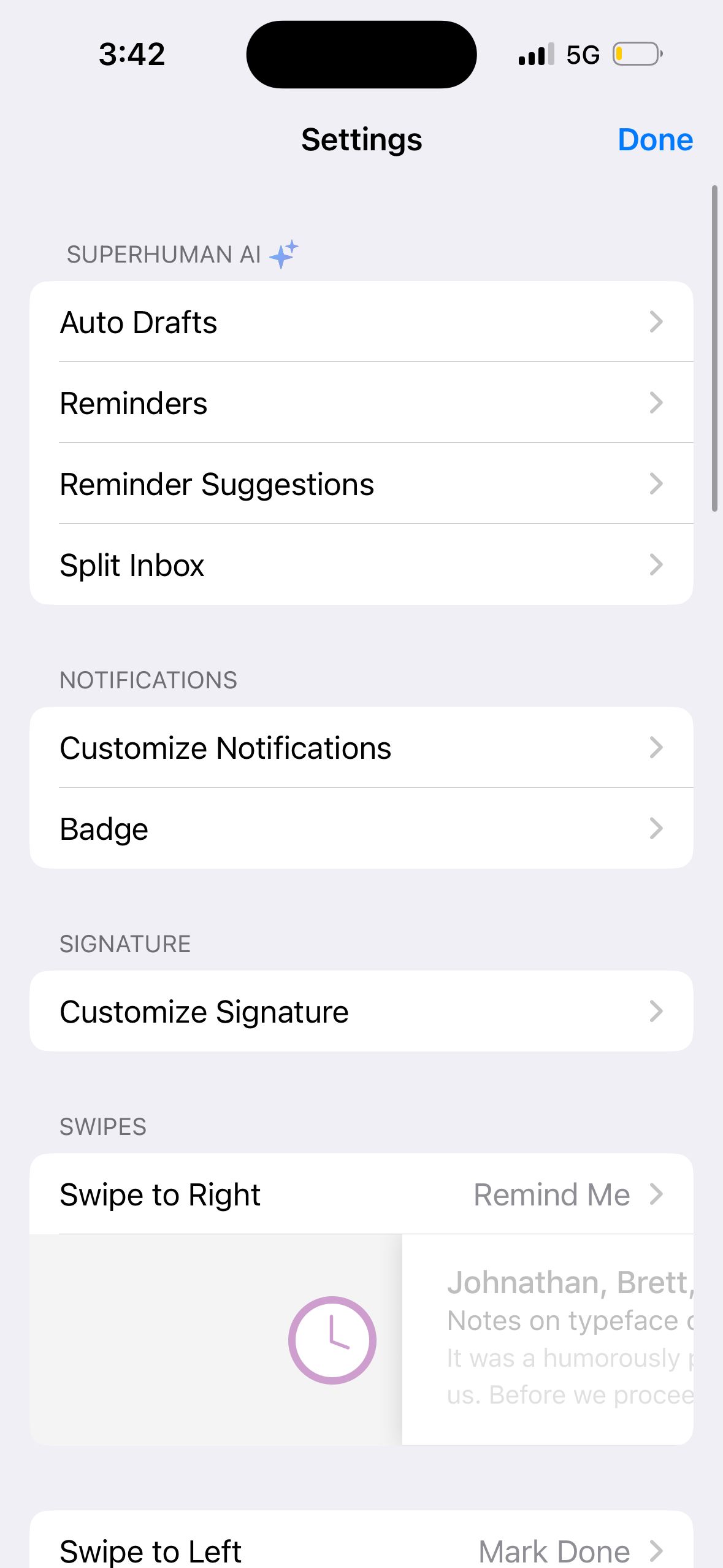 settings (Superhuman)