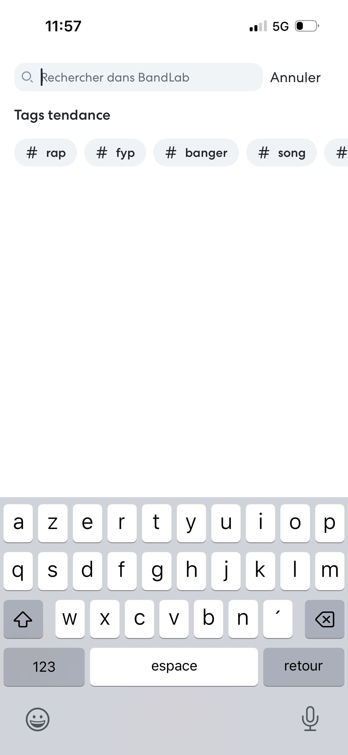 search screen (BandLab)