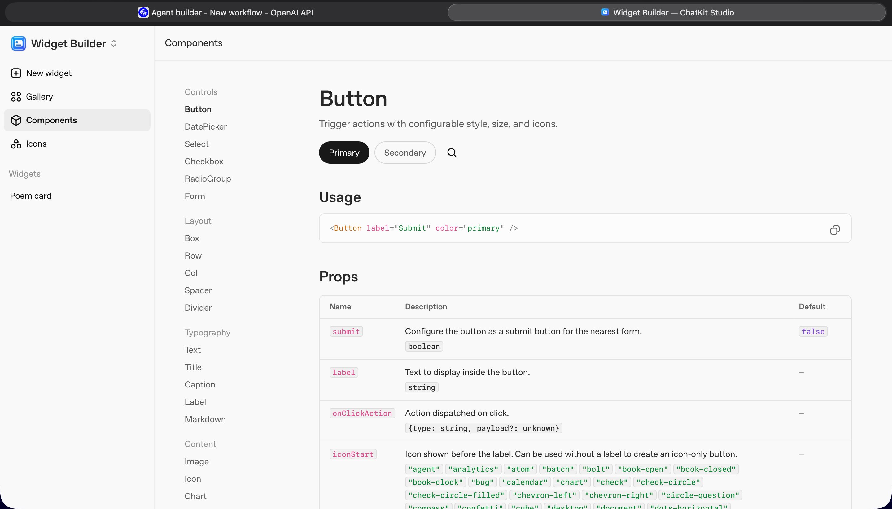 documentation (OpenAI Agent Builder)