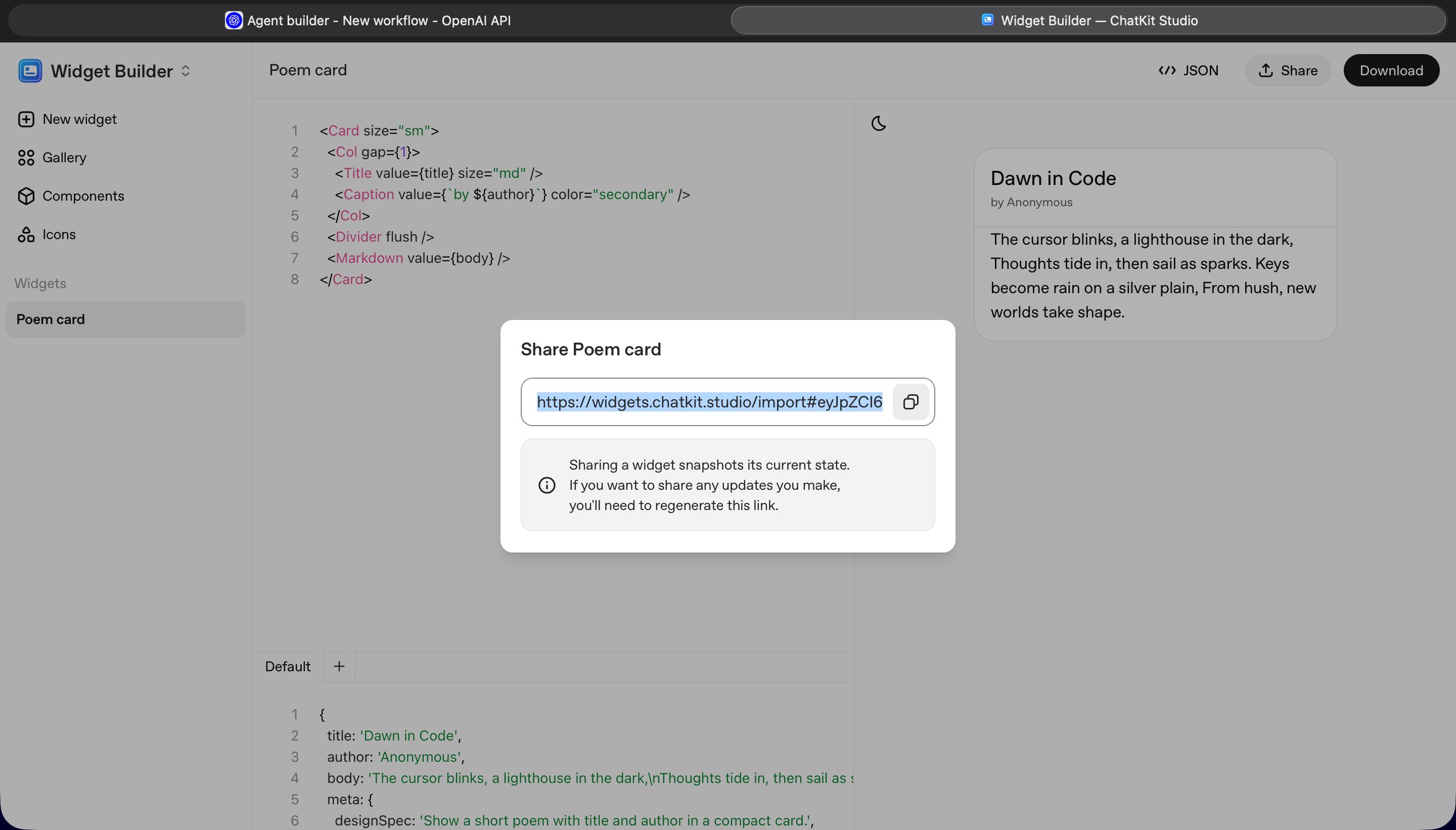 share_screen (OpenAI Agent Builder)