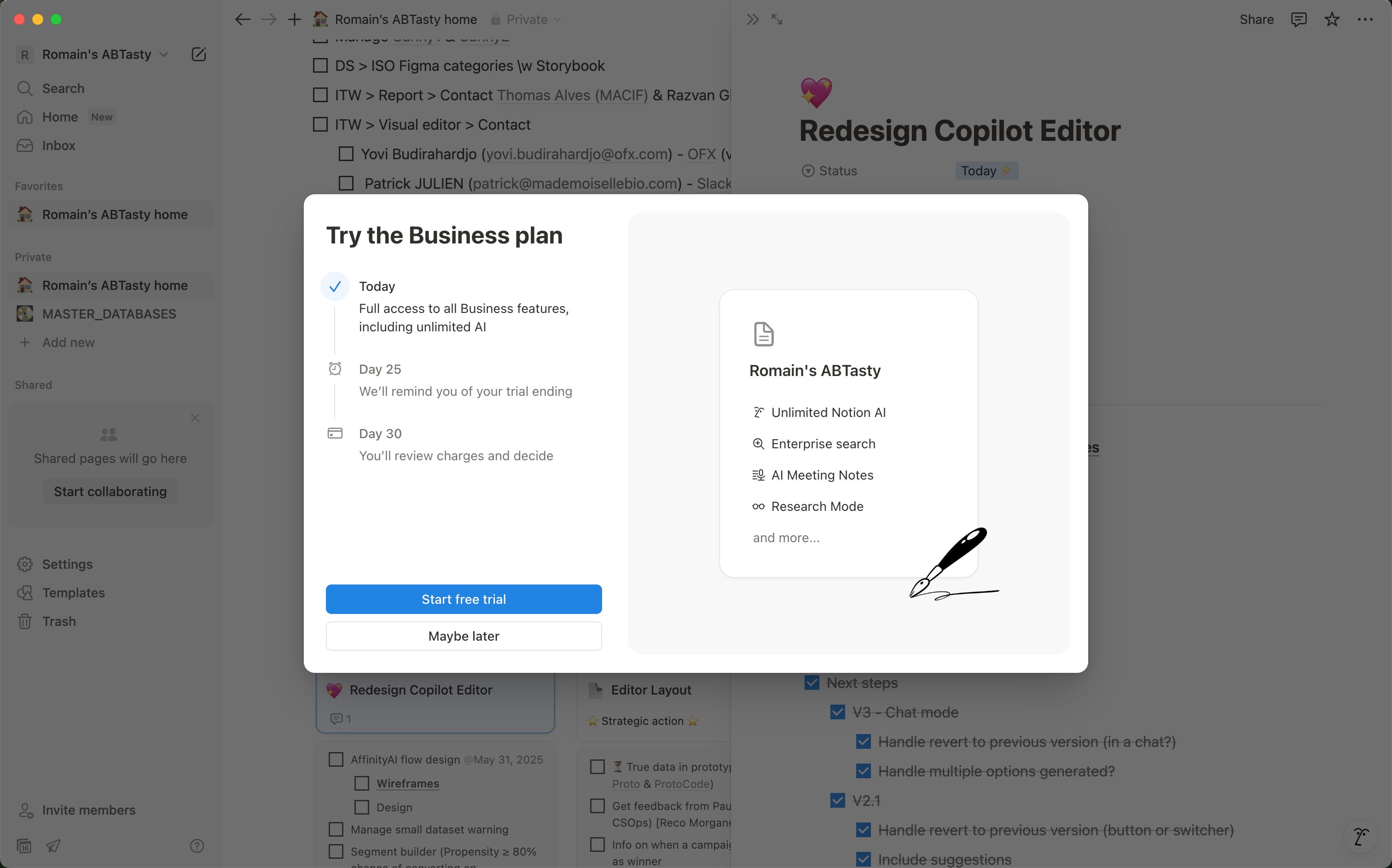 Modal / Dialog (Notion)