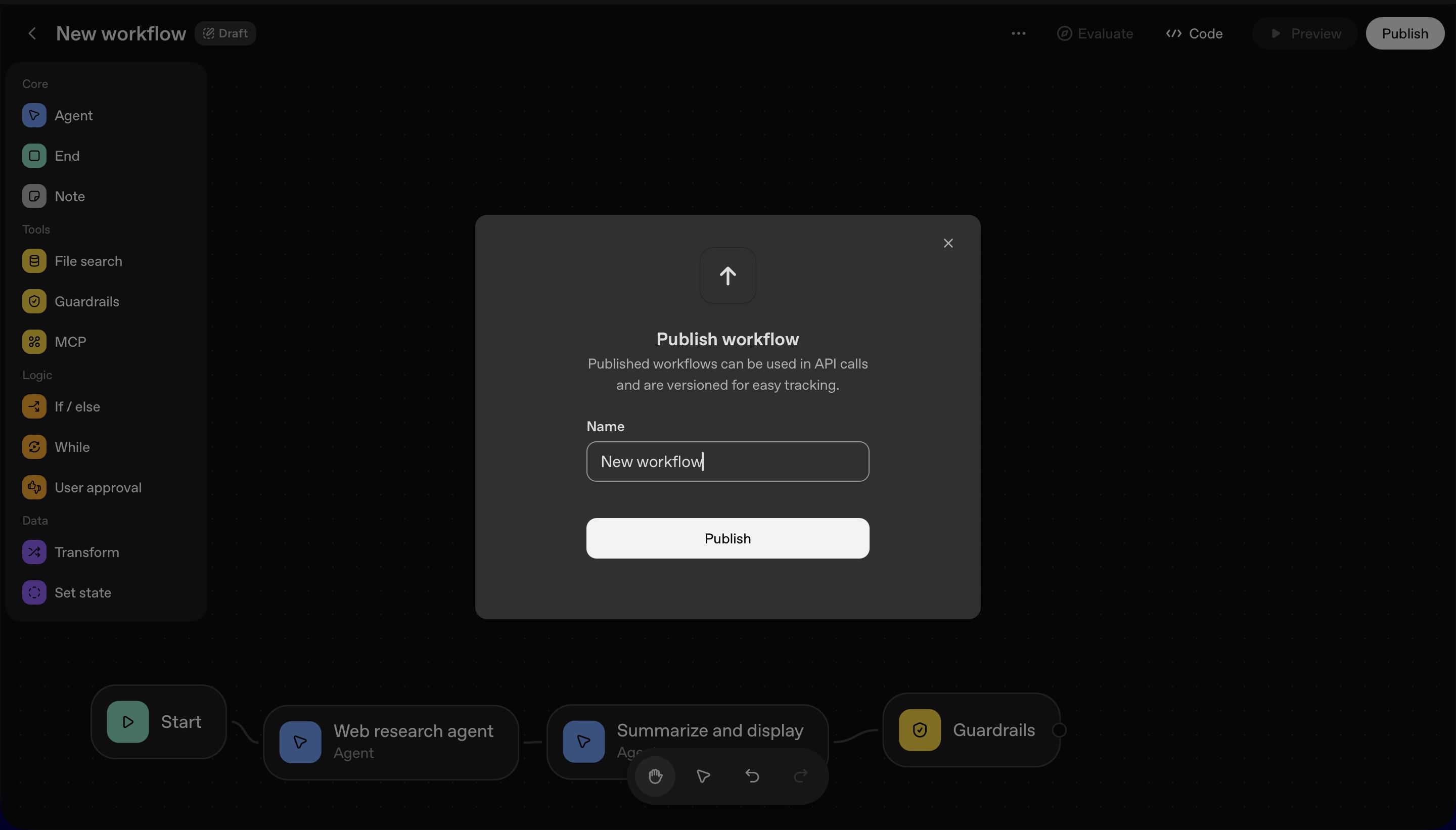 workflow (OpenAI Agent Builder)