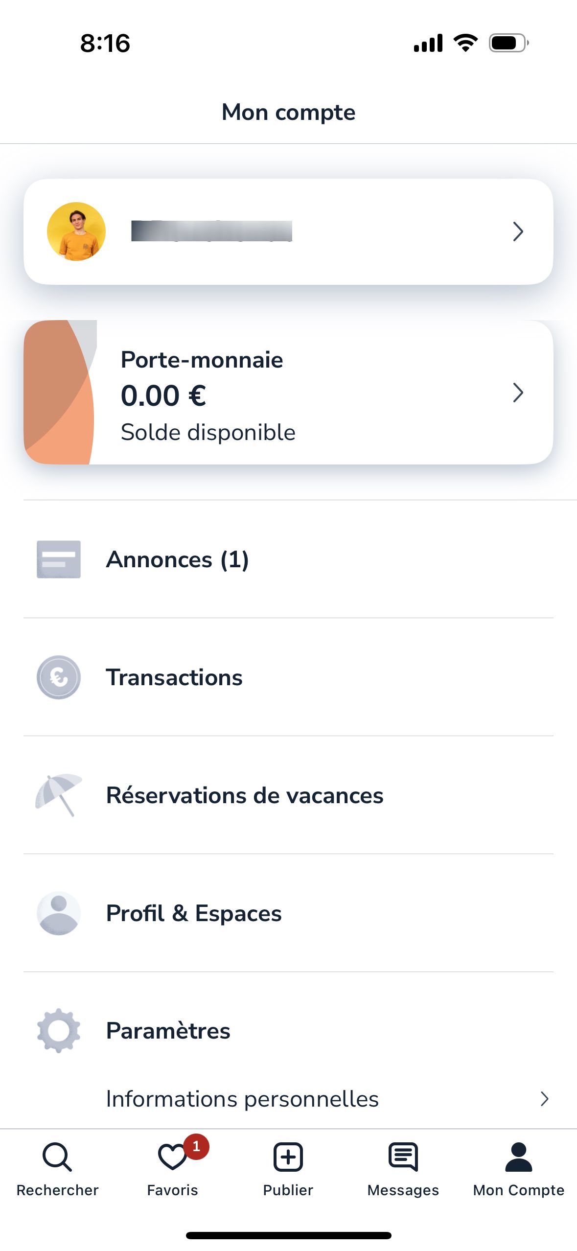 account (Le bon coin)