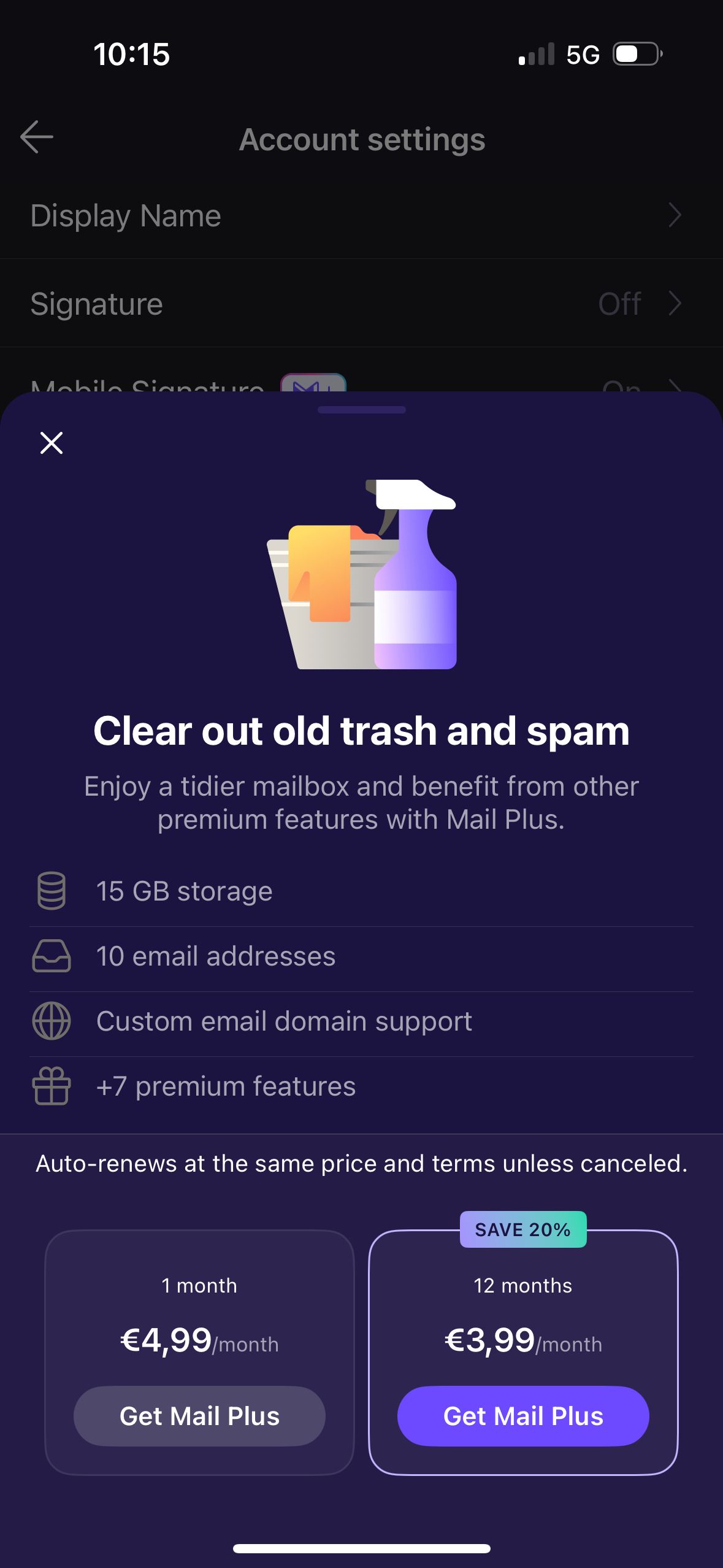 pricing (Proton Mail)