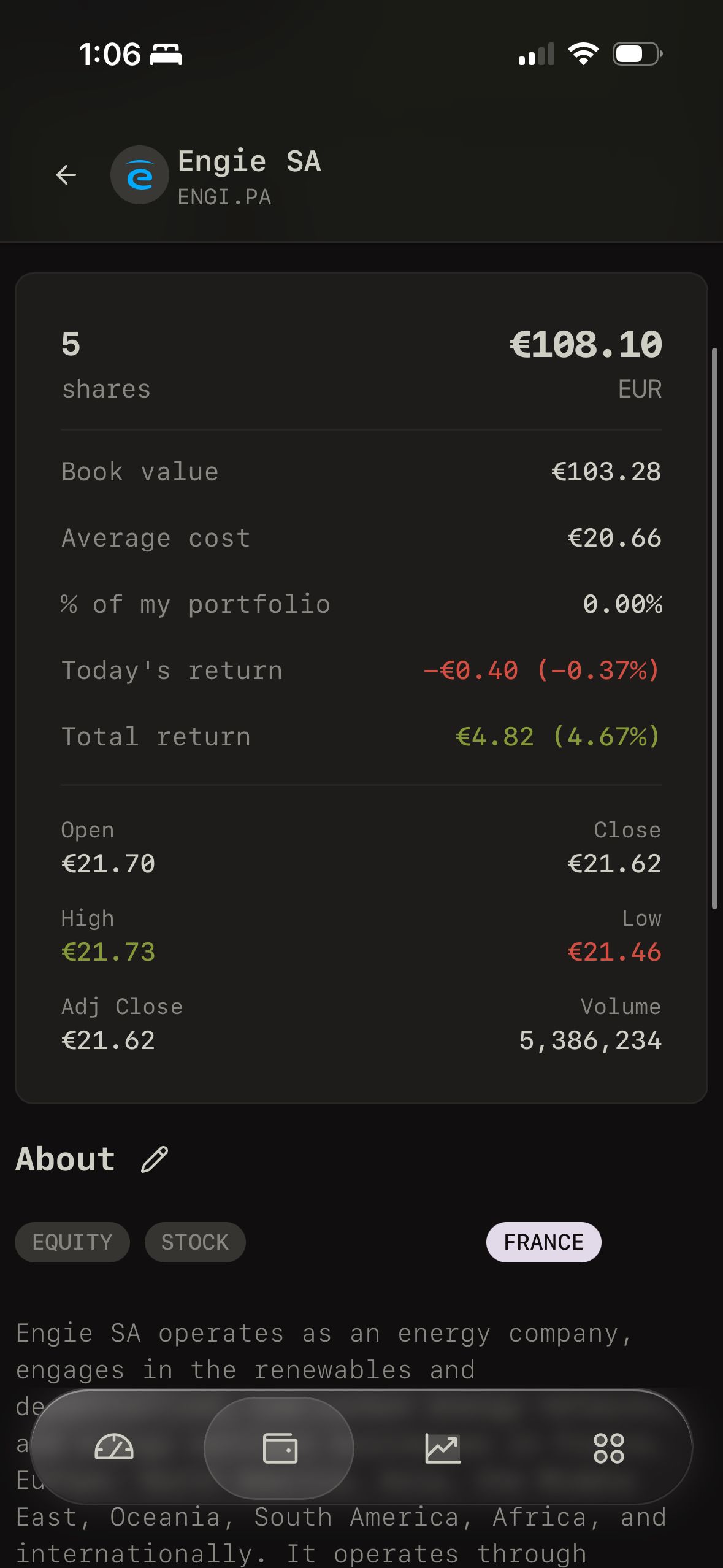 Investment Portfolio Details (Wealthfolio)