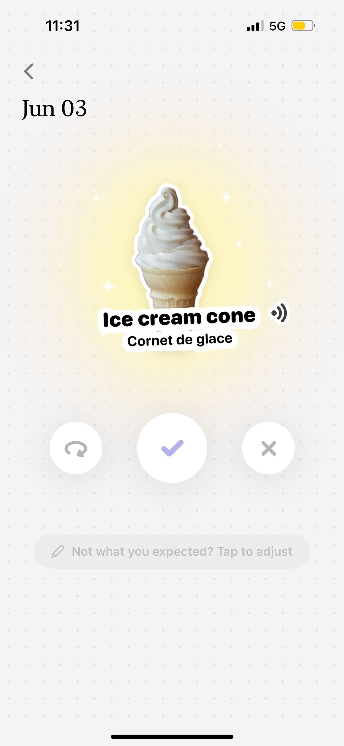 Confirmation/Adjustment Screen