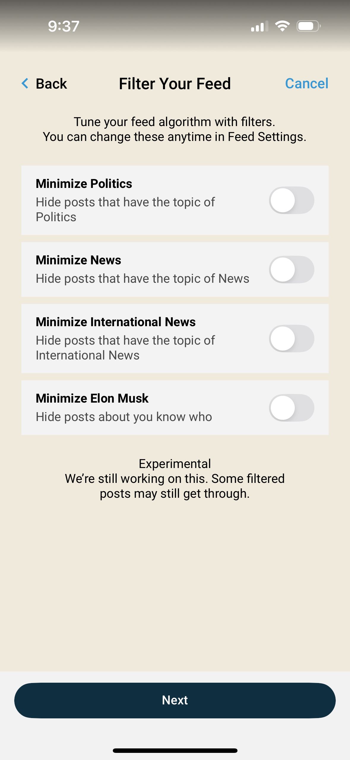 Settings (Surf)