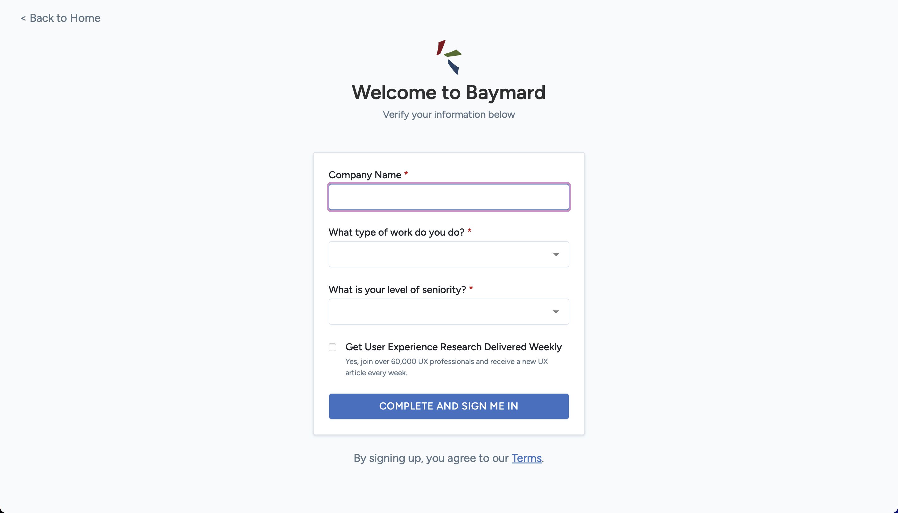 welcome (Baymard)