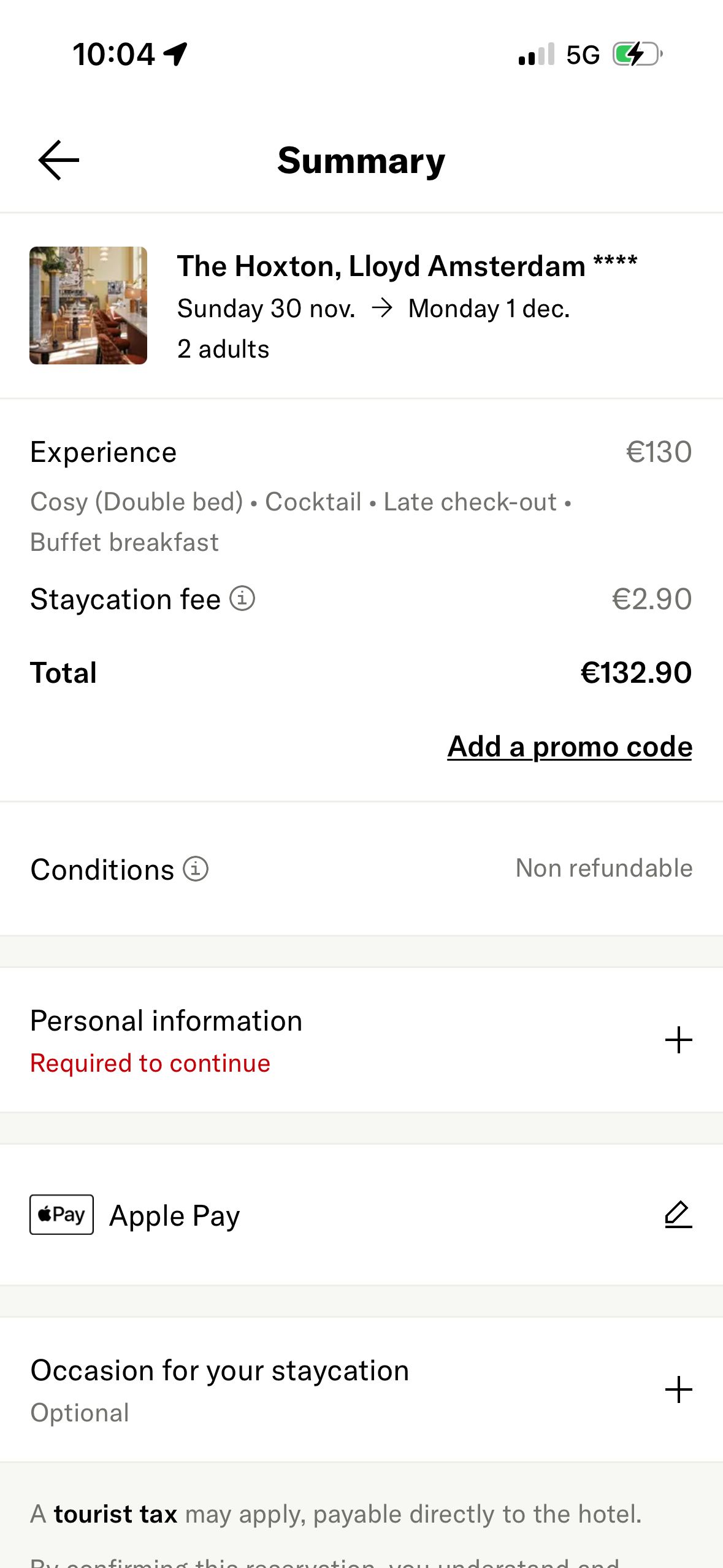 Confirmation (Staycation)