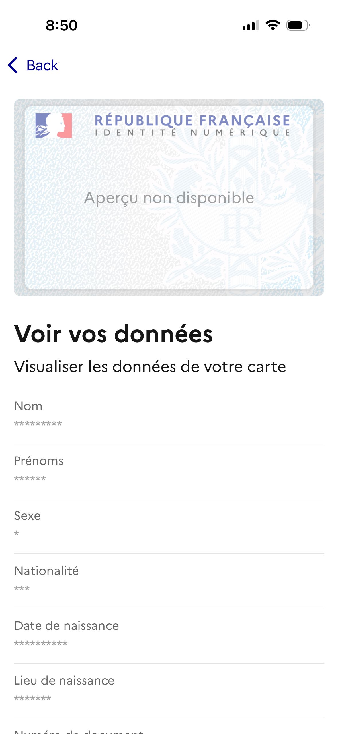 Data Display (France identité)