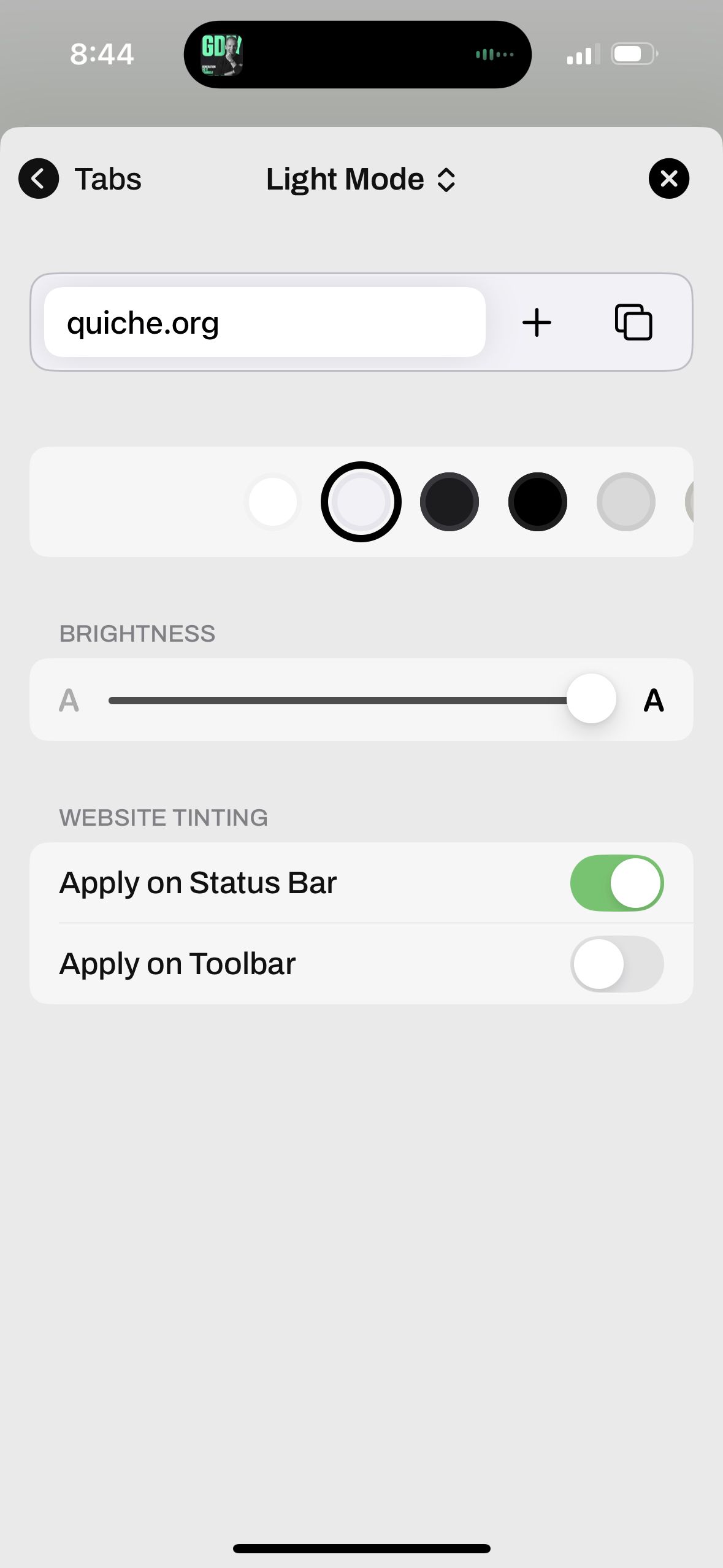 Settings (Quiche Browser)