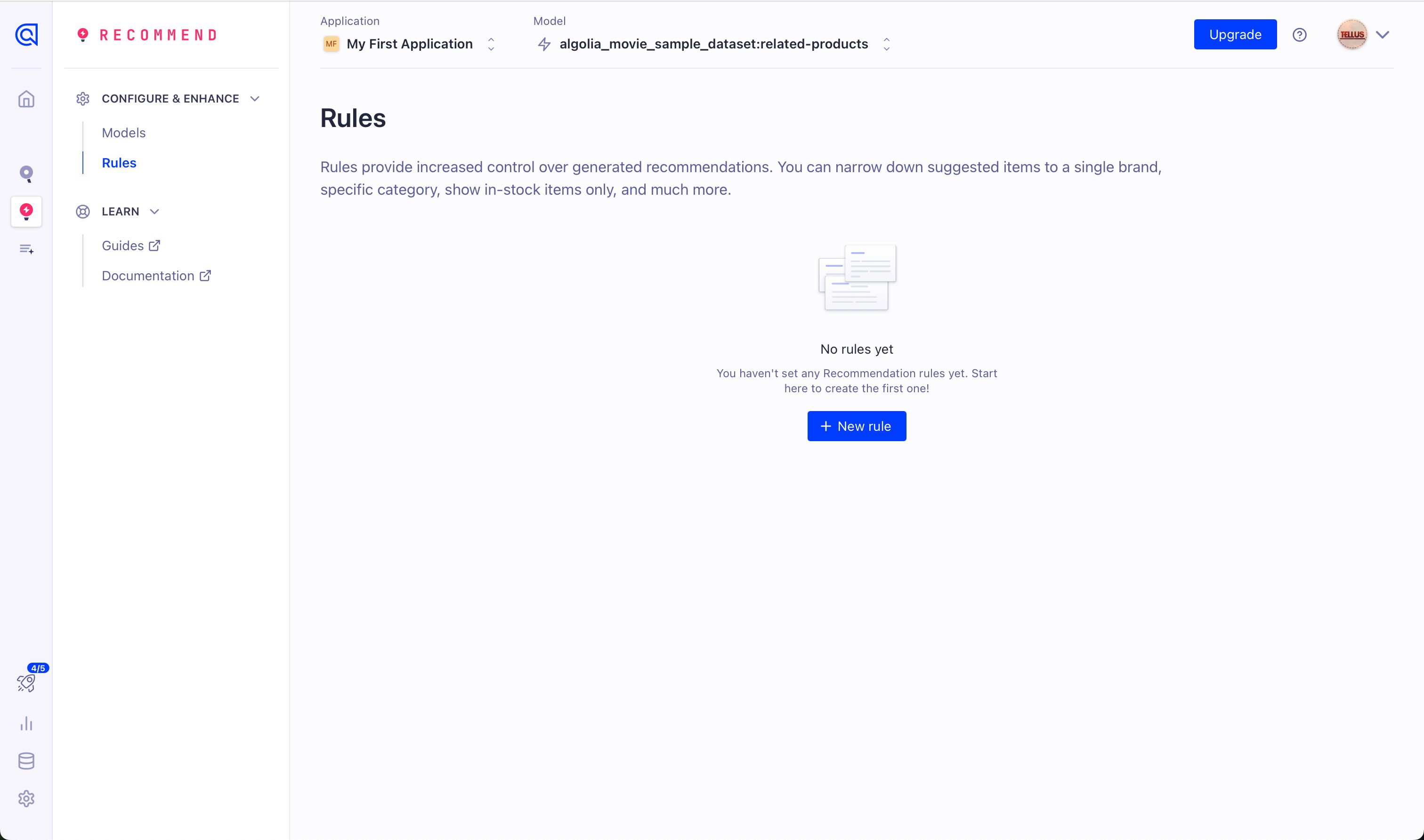 rules management (Algolia)
