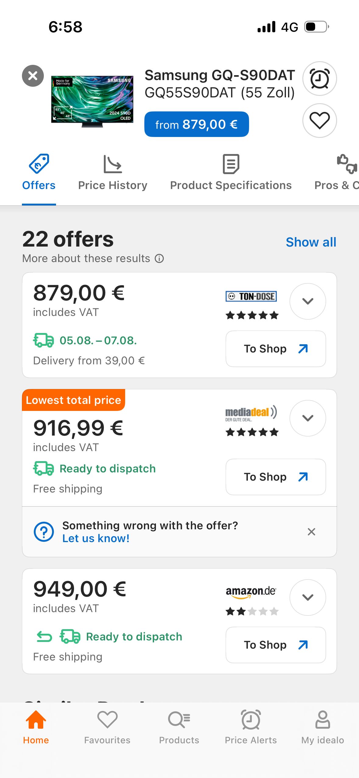 Product Comparison (Idealo)
