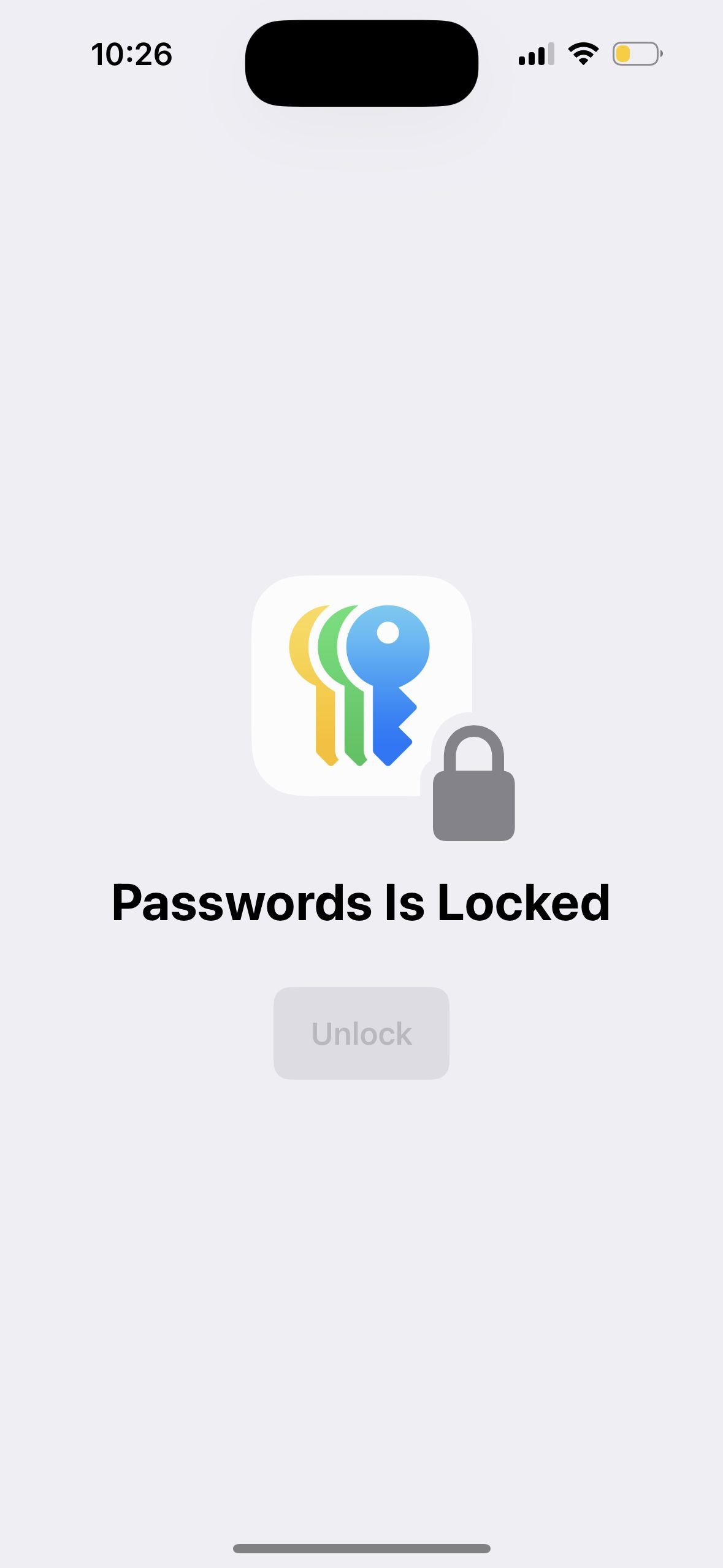 lock screen (Passwords)