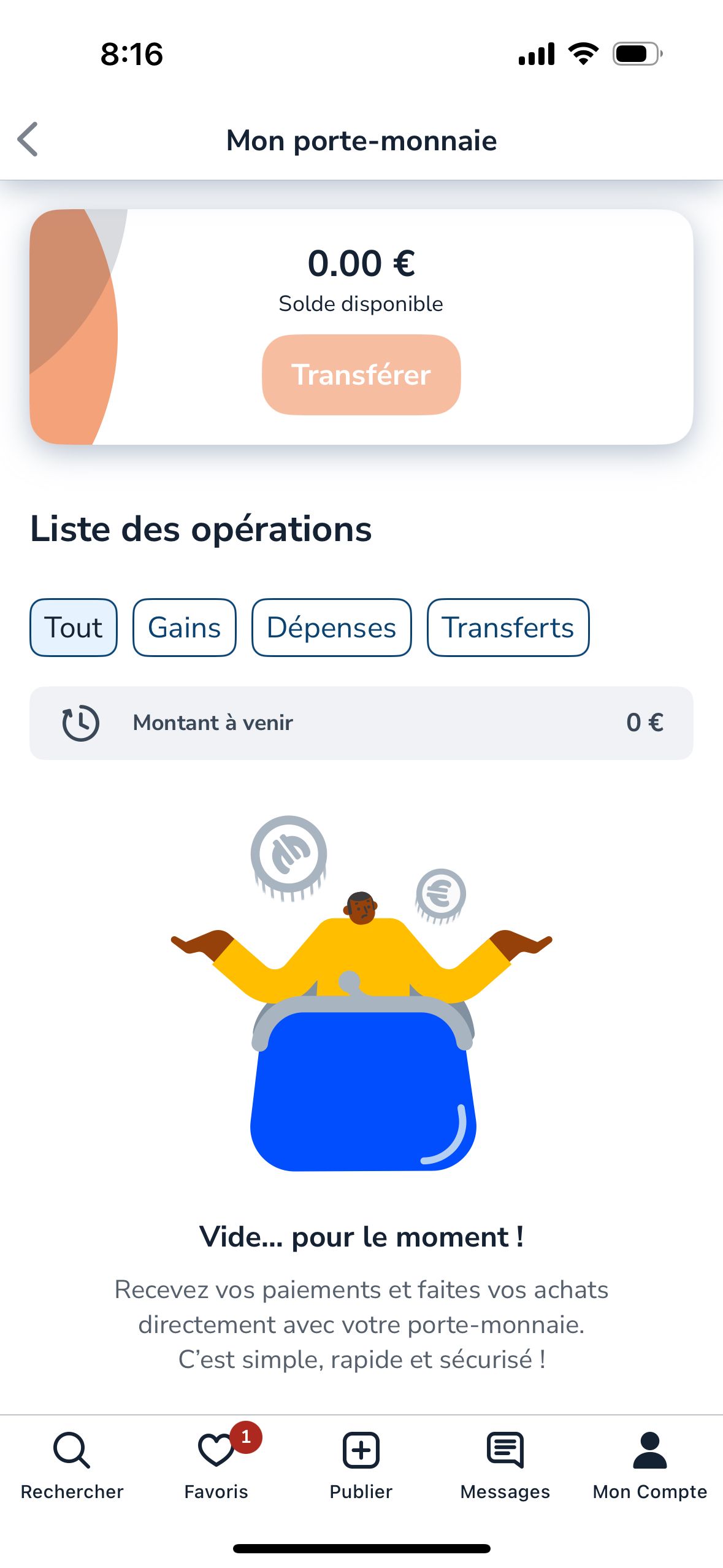 Wallet/Balance (Le bon coin)
