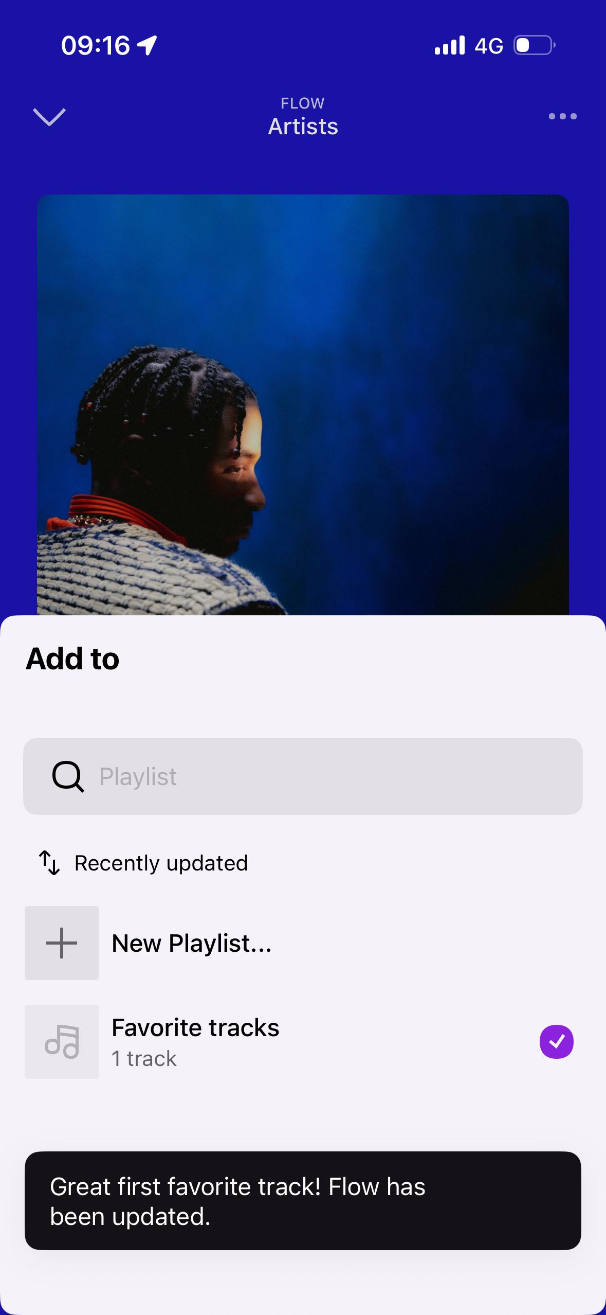 bottom sheet (Deezer)