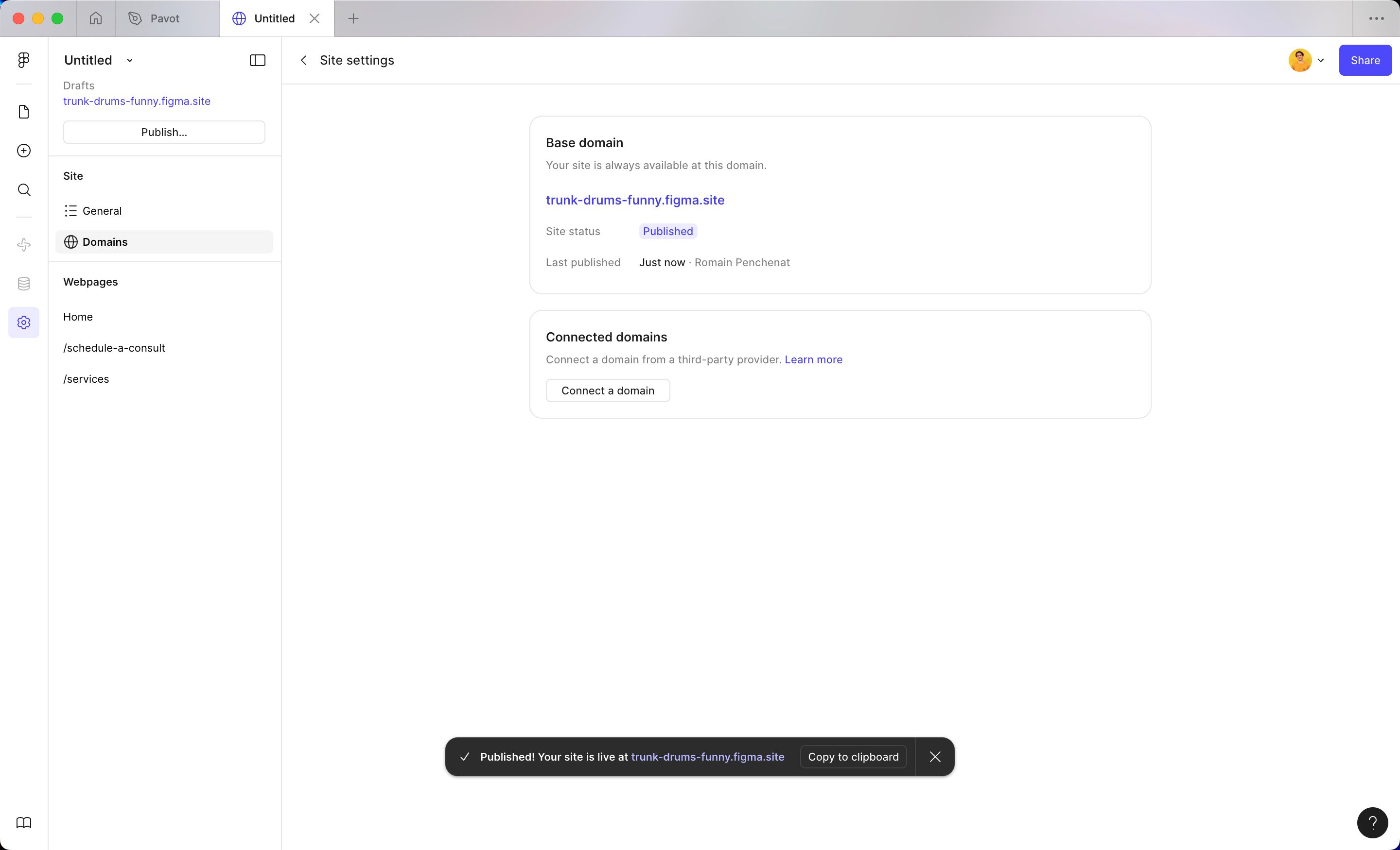 Settings (Figma Sites)