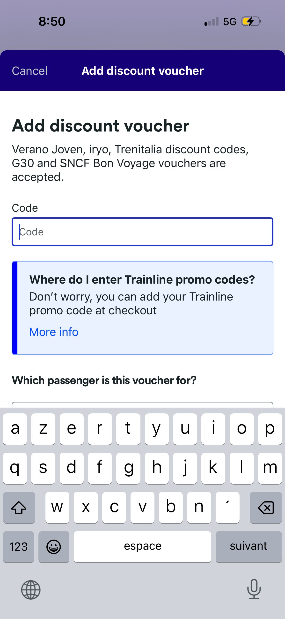 form (Trainline)