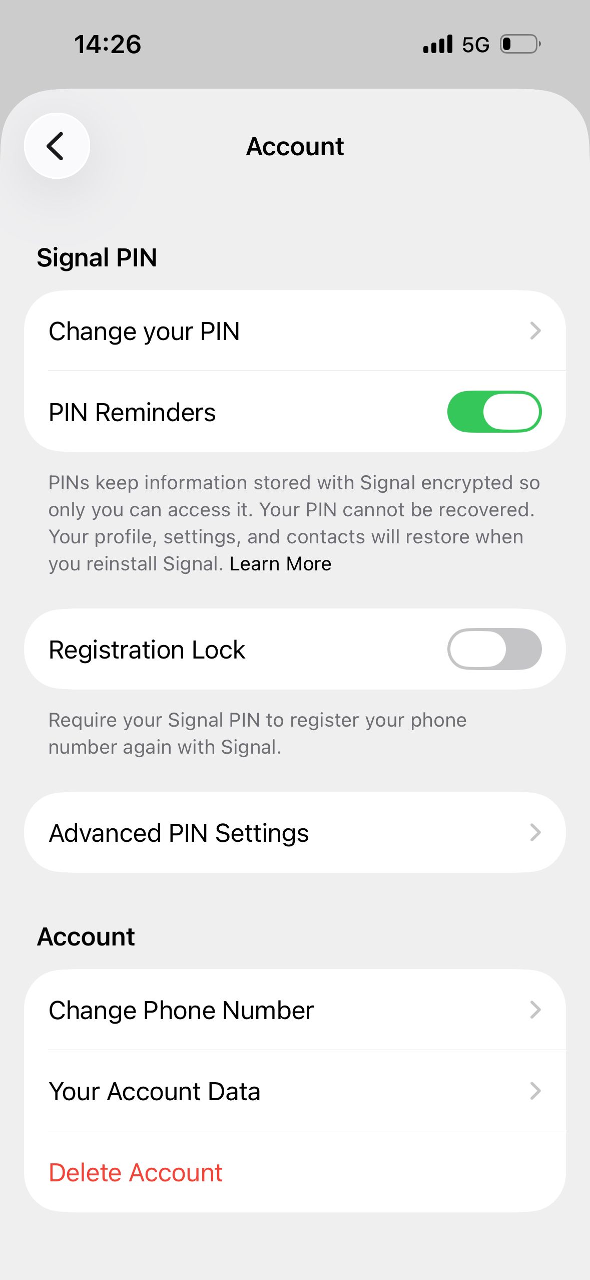 settings (Signal)