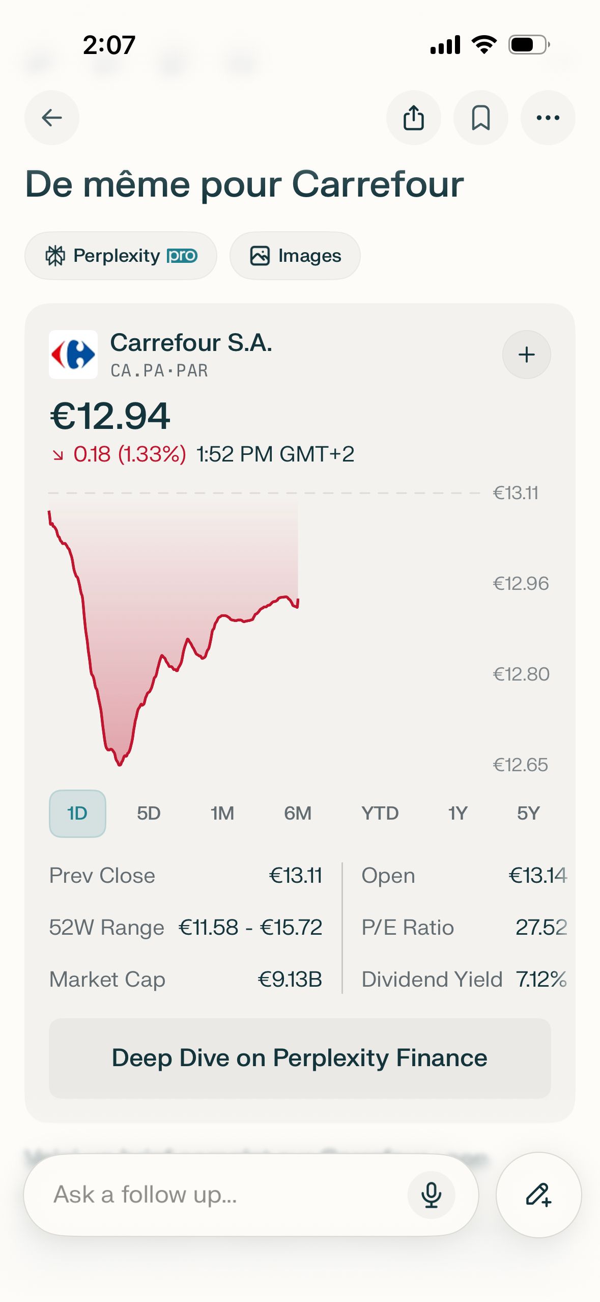 Financial Dashboard (Perplexity)