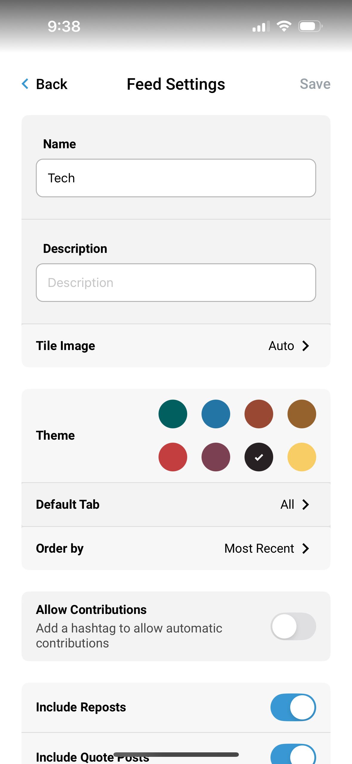 settings (Surf)