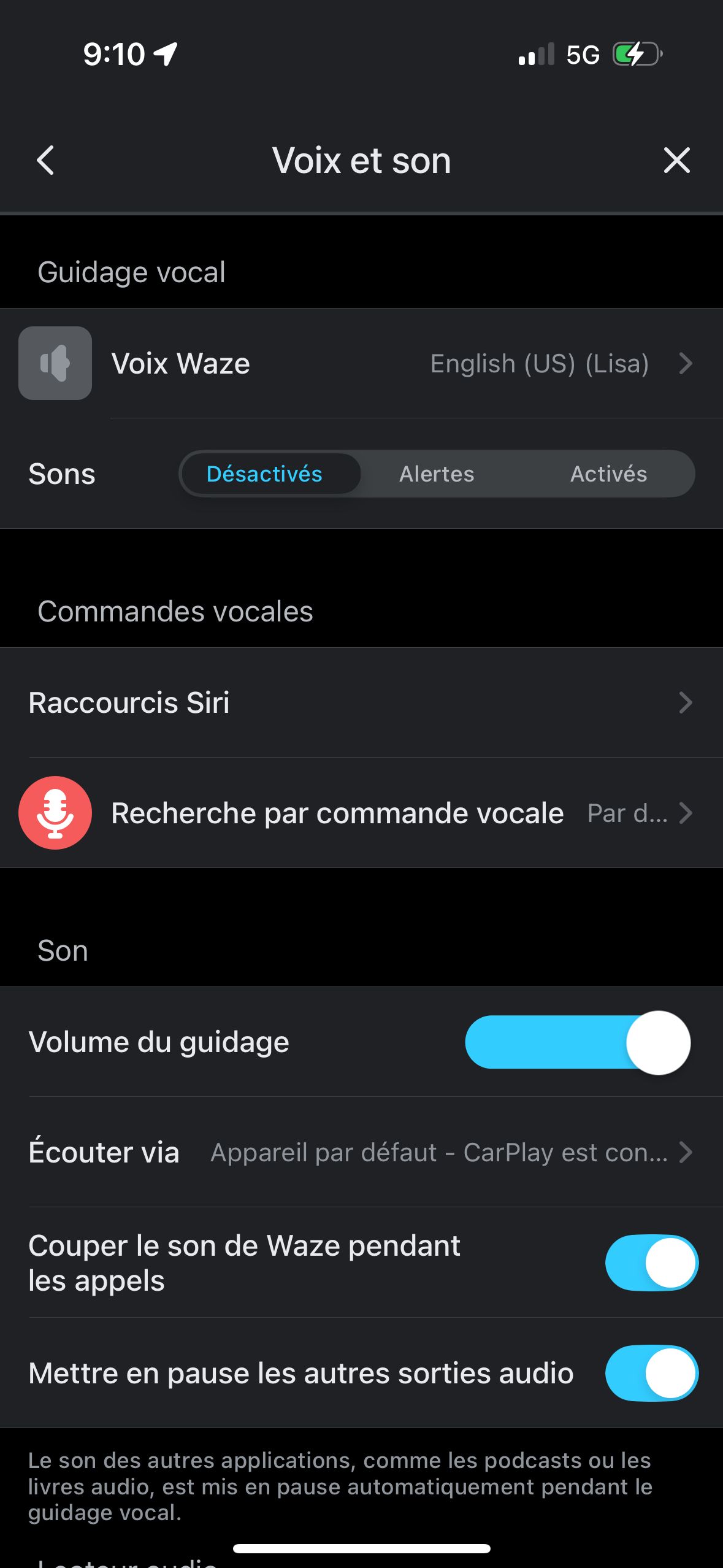 settings (Waze)