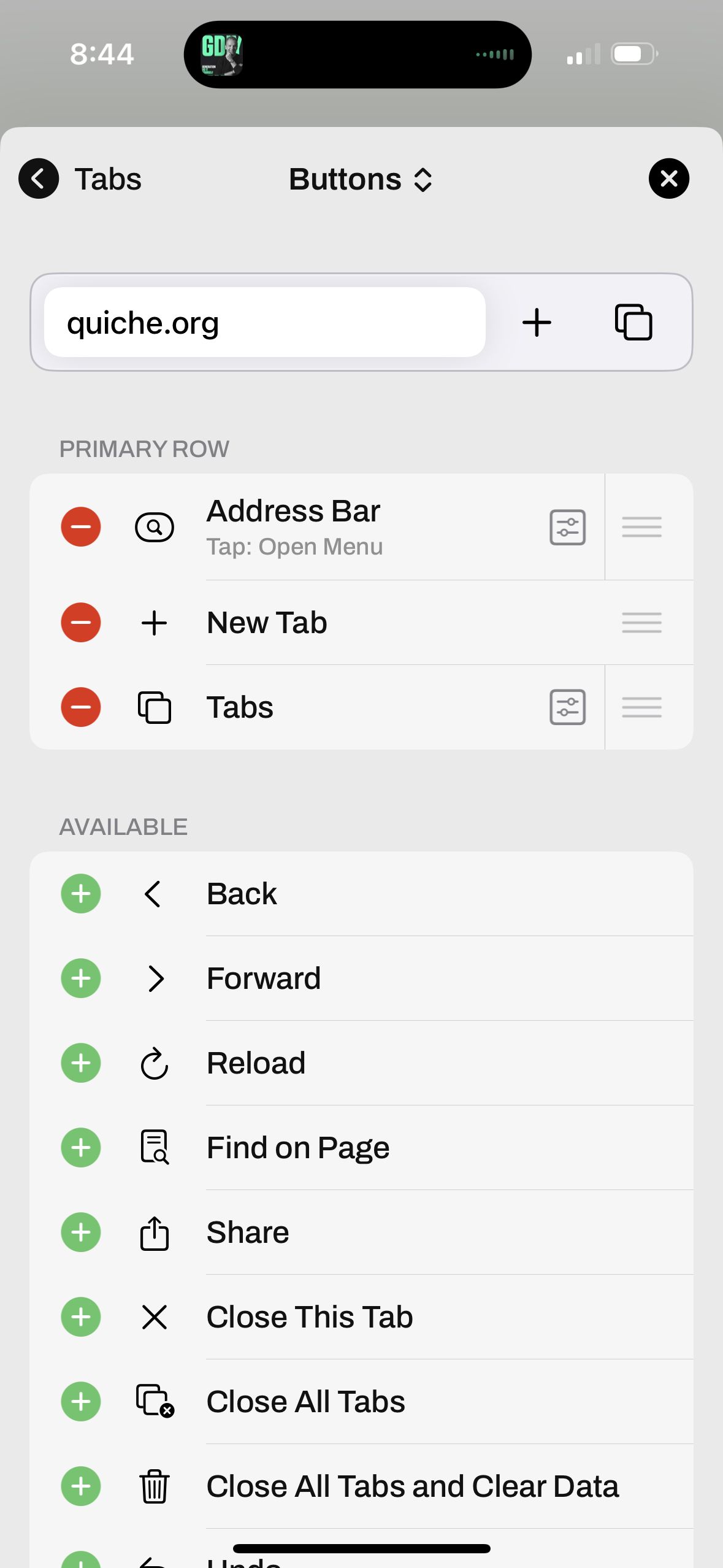 Settings (Quiche Browser)