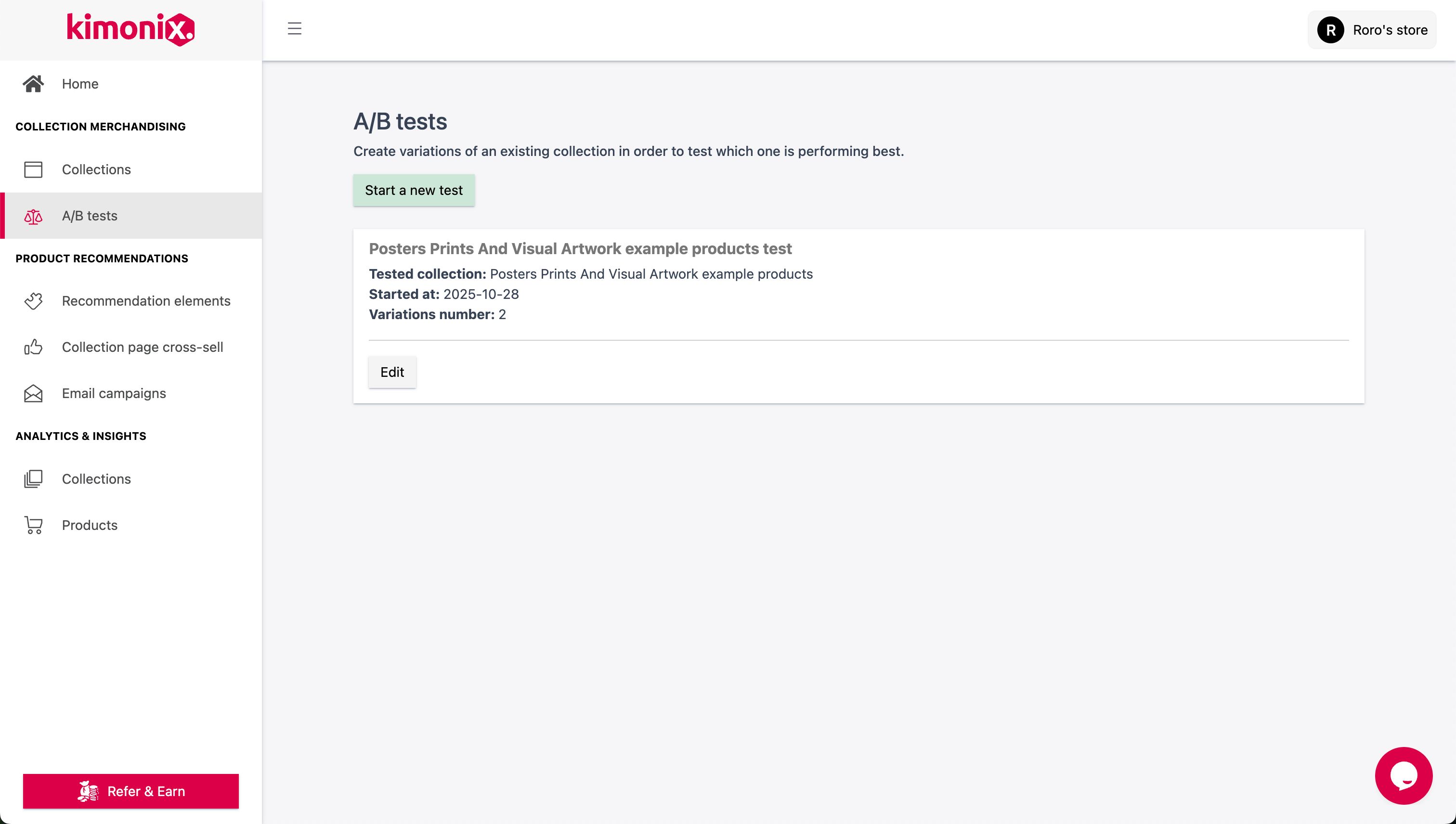 A/B Testing Management (Kimonix)