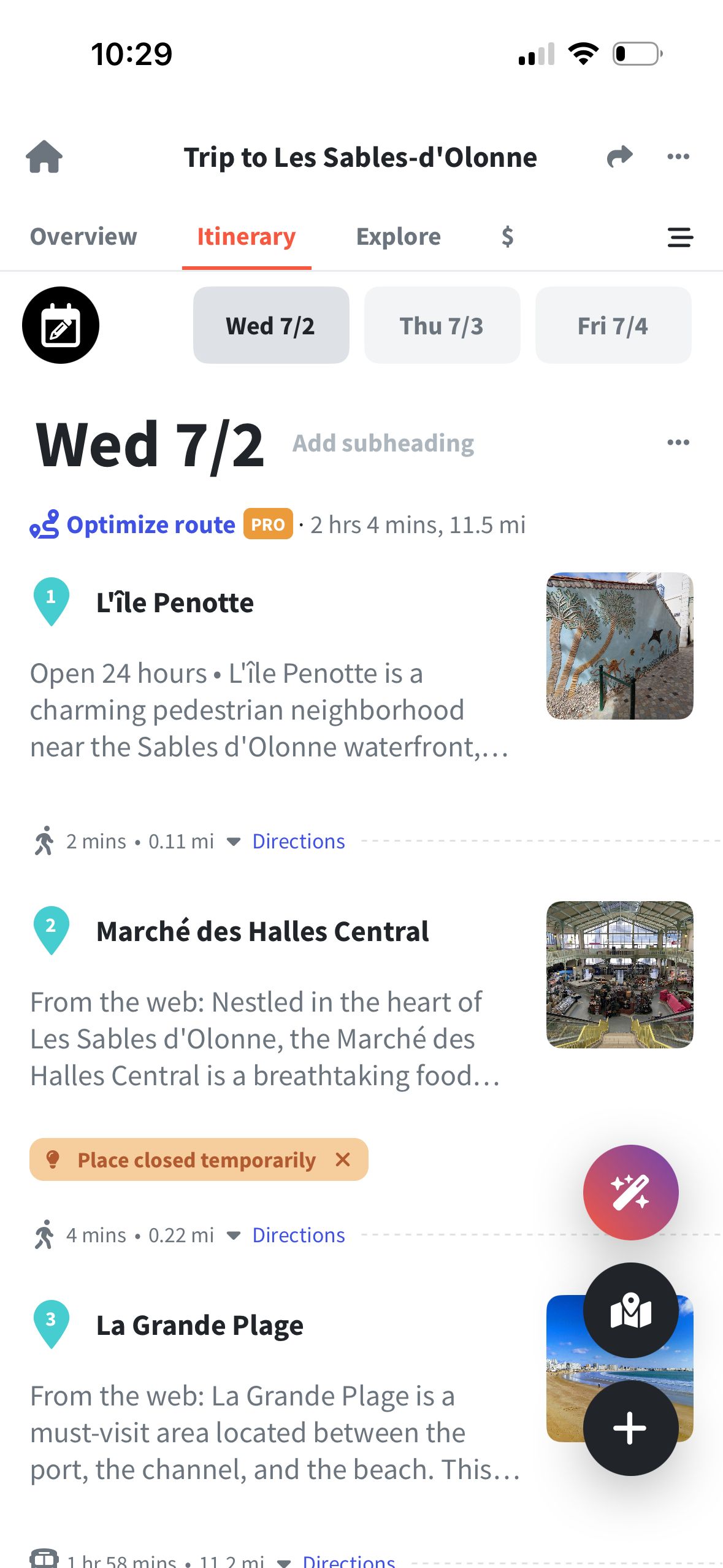 Itinerary (Wanderlog)