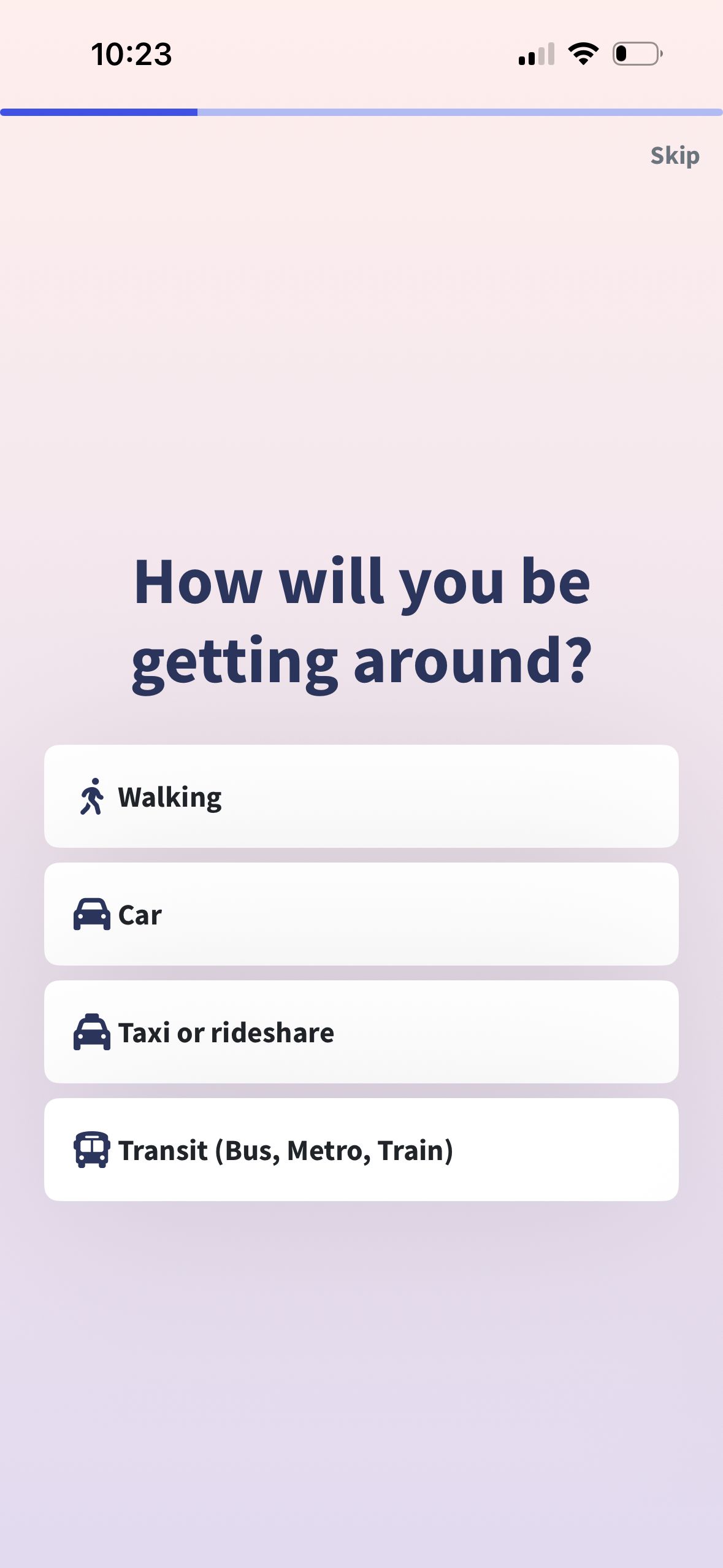 Onboarding (Wanderlog)