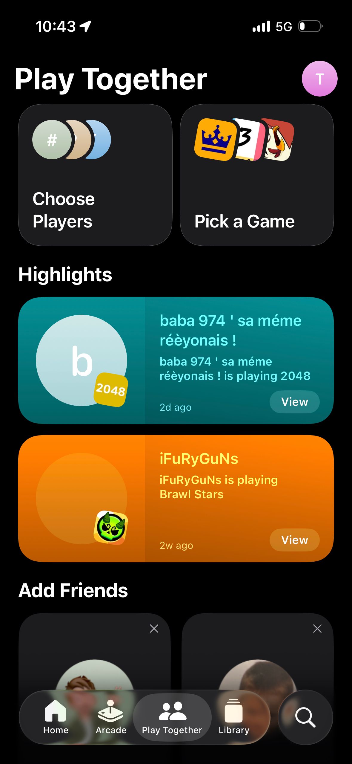 social (Apple Games iOS26)